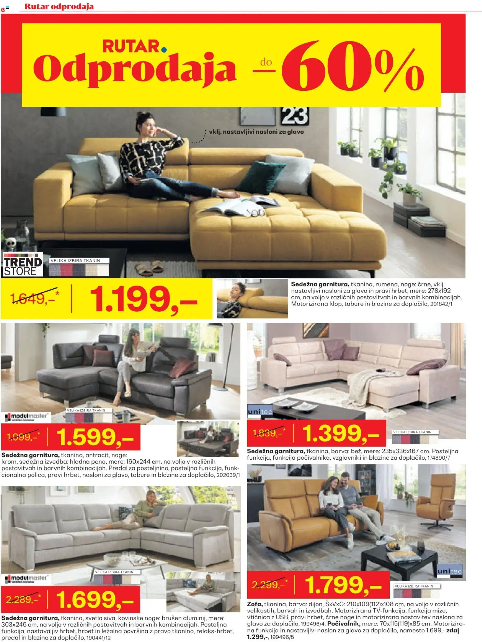 Novi Rutar katalog ponudbe – veljaven od 15.01.2026 | Stran: 6 | Izdelki: Vticnica, Tabure, Barva