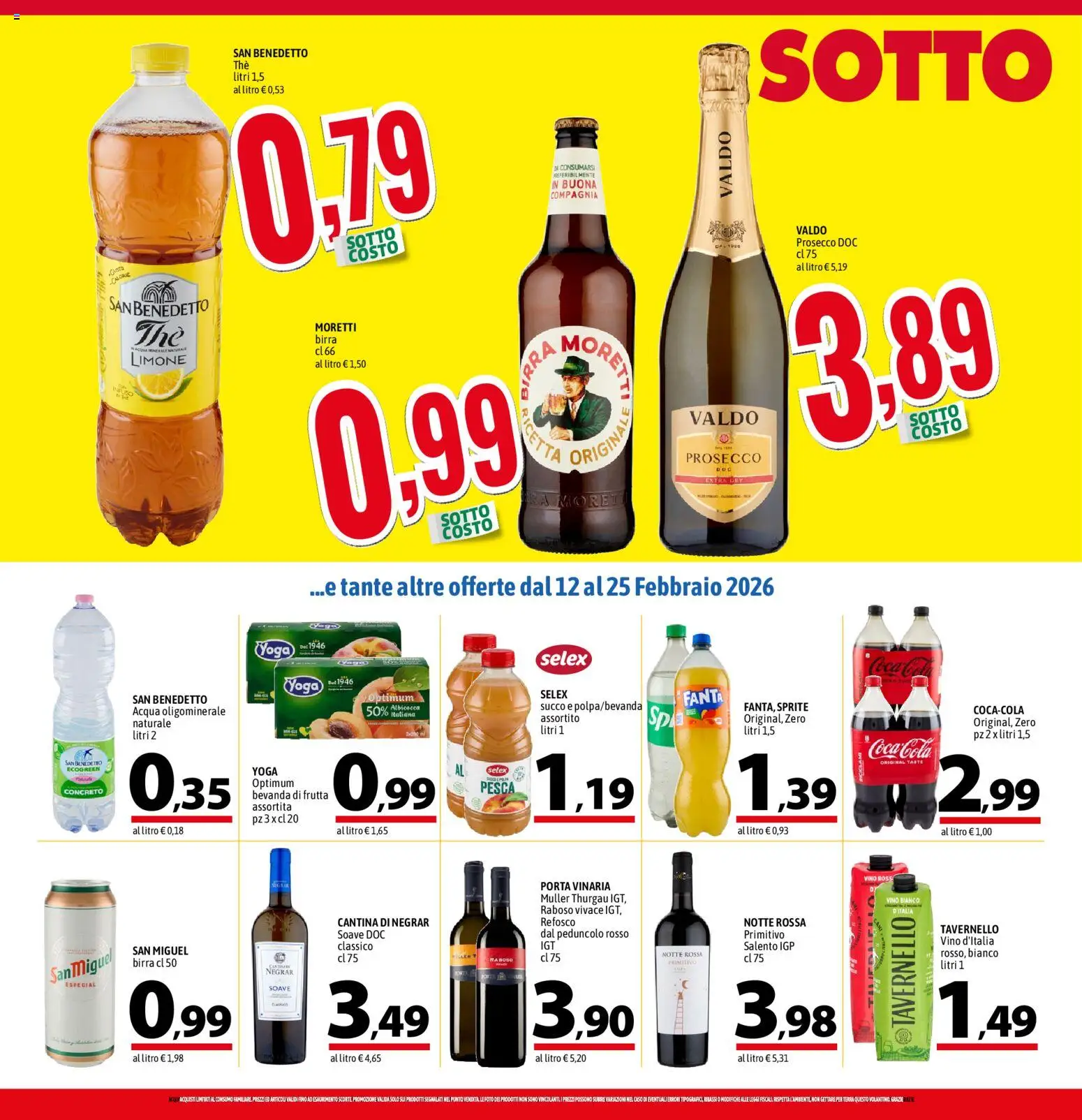 Volantino A&O del 12.02.2026 | Pagina: 10 | Prodotti: Birra, Prosecco, Pesca, Coca Cola