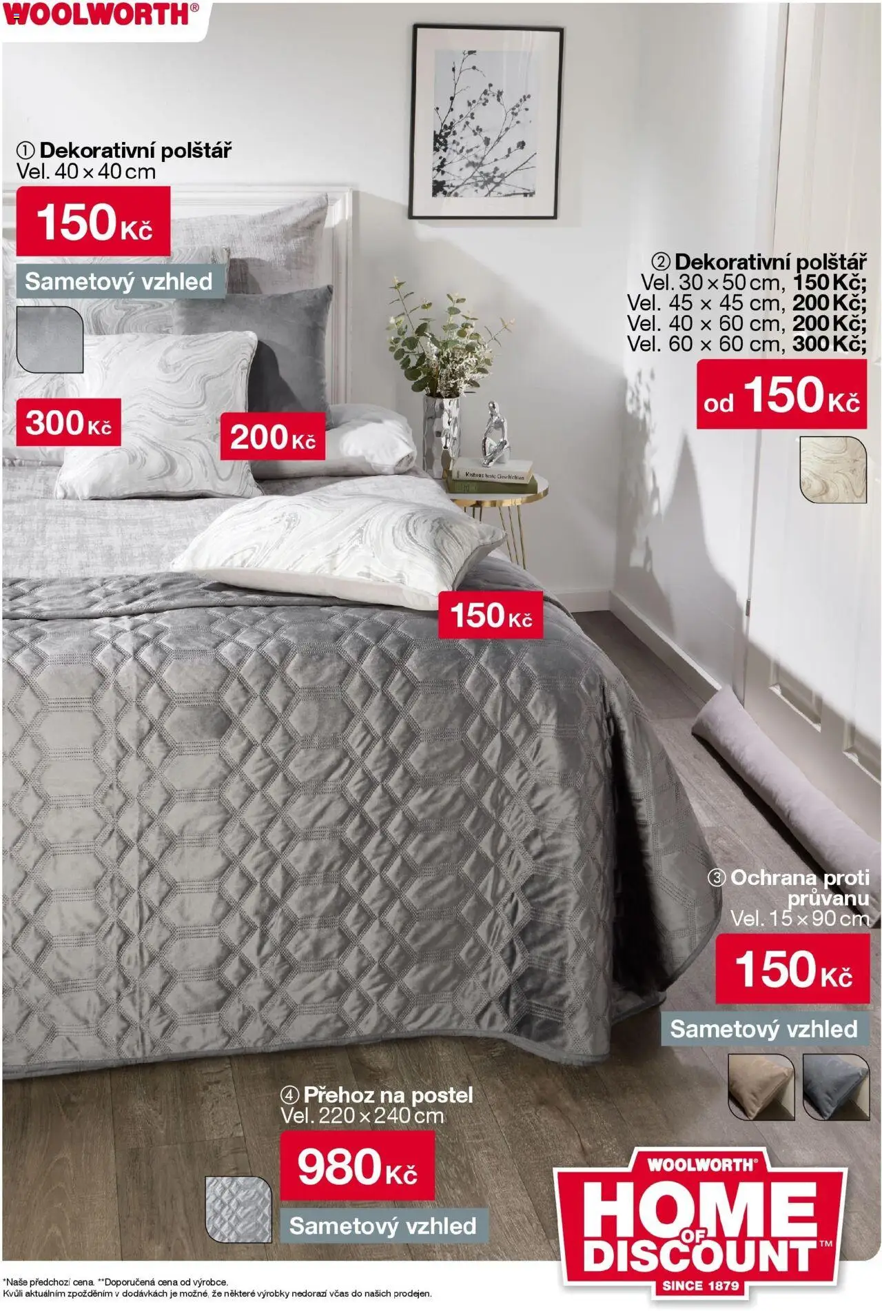 Woolworth leták od 03.10.2025 - akční nabídka | Strana: 42 | Produkty: Přehoz, Ochrana proti průvanu, Postel, Polštář