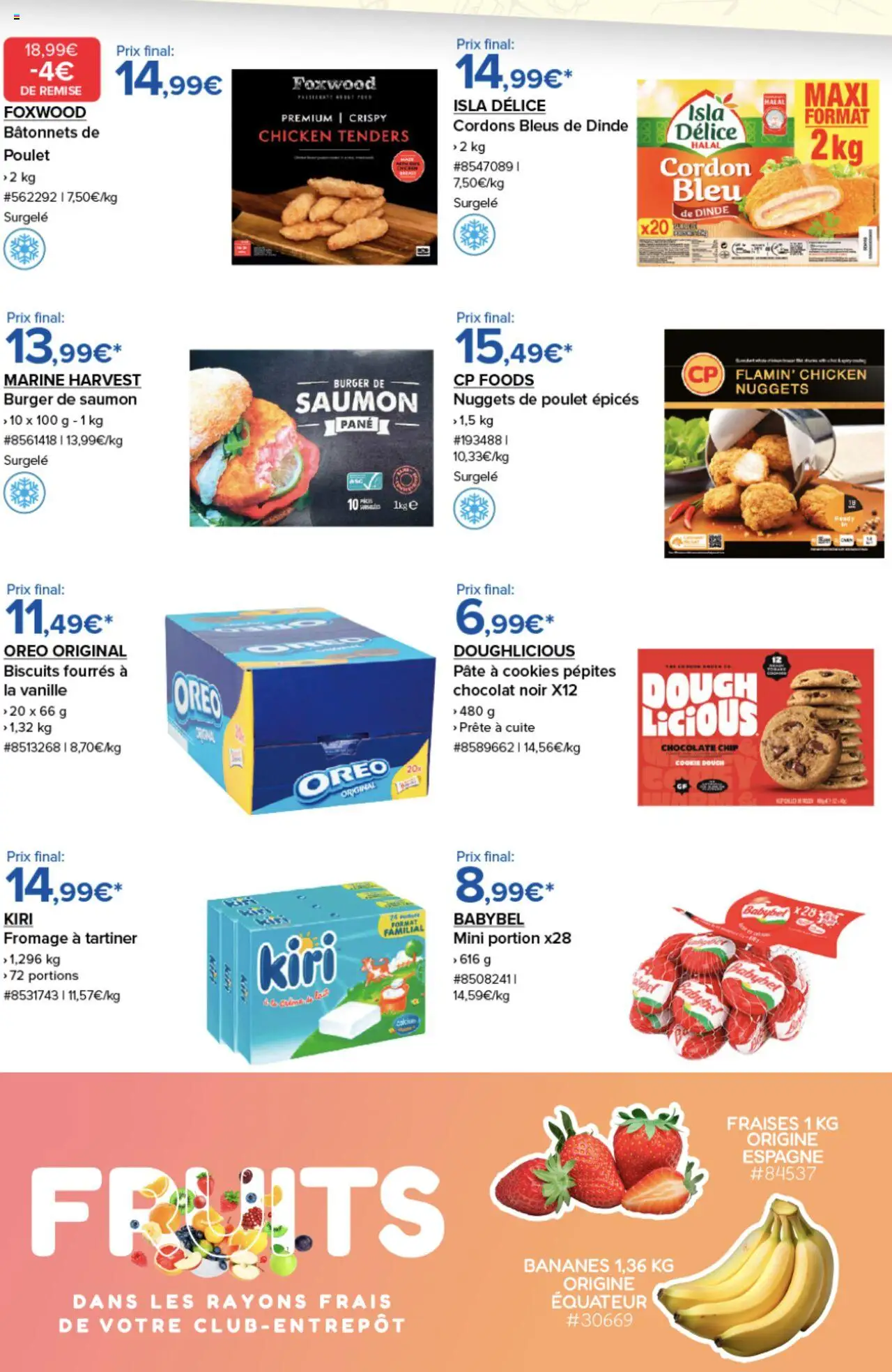  | Page: 2 | Produits: Cookies, Fromage, Bananes, Biscuits