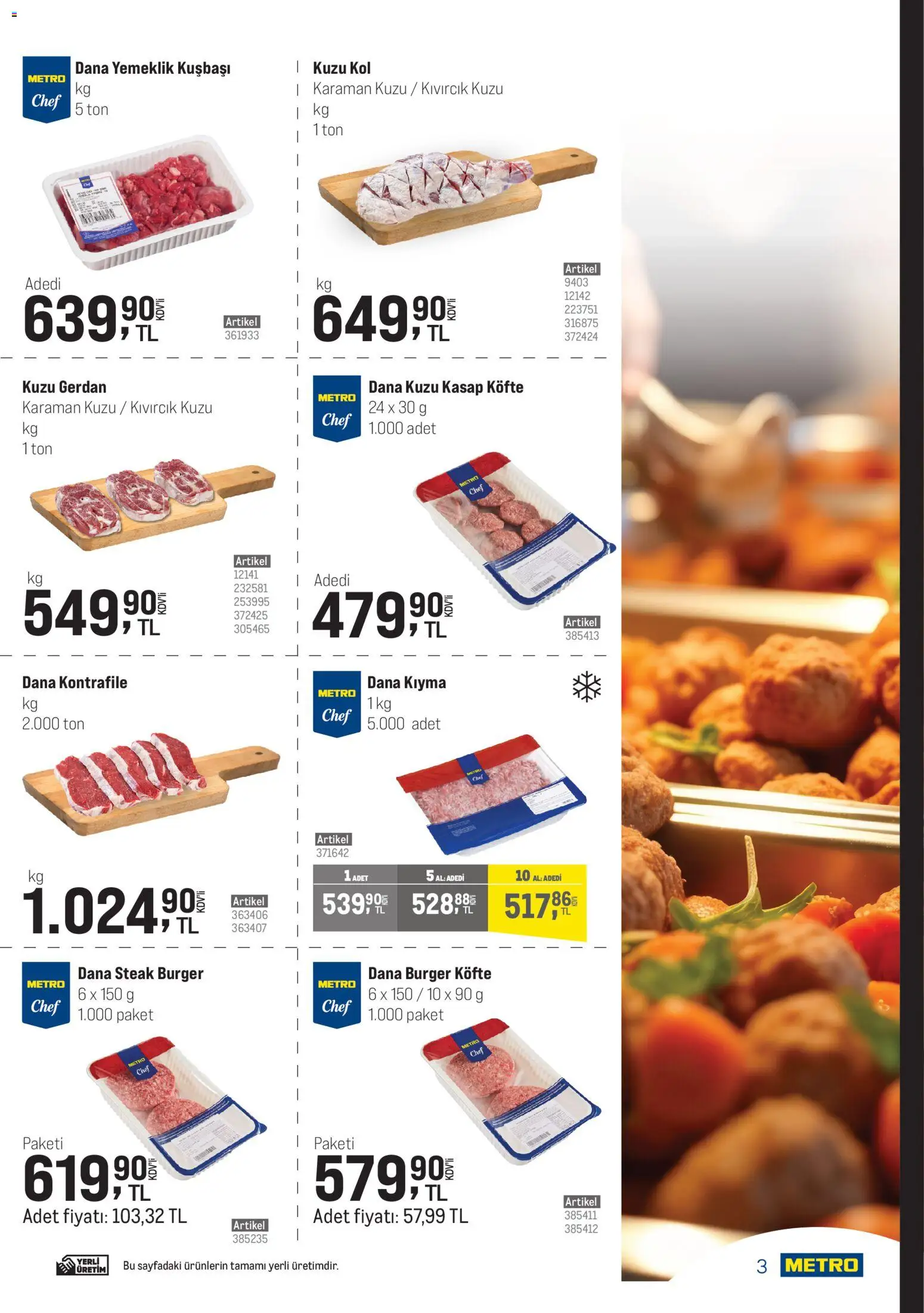Metro - Şehir Otelleri - 12.11.2025 tarihinden itibaren geçerlidir | Sayfa: 3 | Ürünler: Kıyma