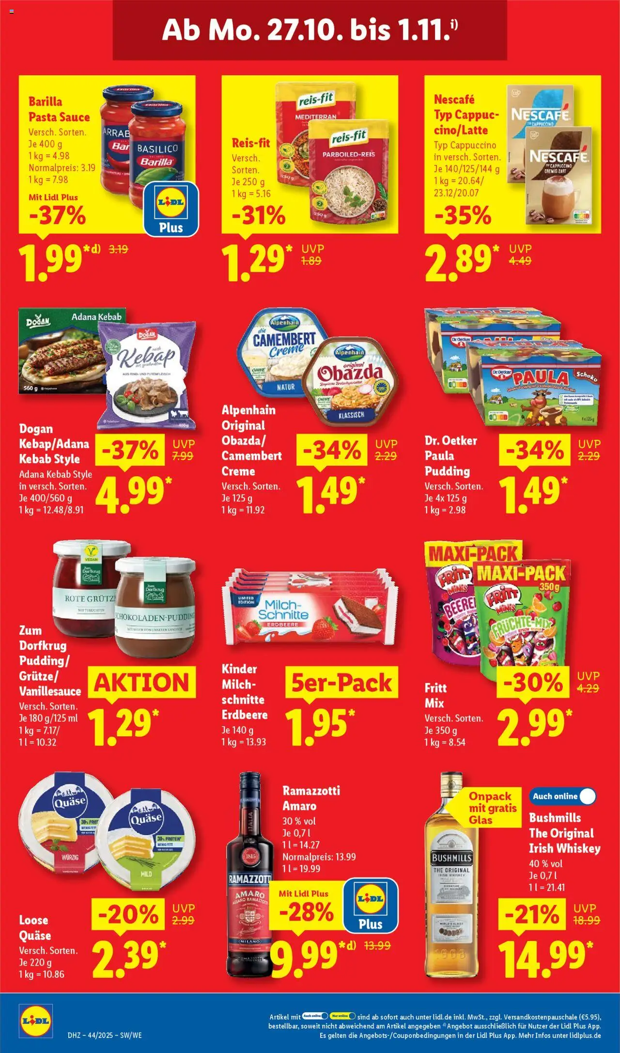 Lidl Prospekt Kornwestheim – gültig ab 27.10.2025 | Seite: 26 | Produkte: Nescafe, Milch, Pudding, Whiskey