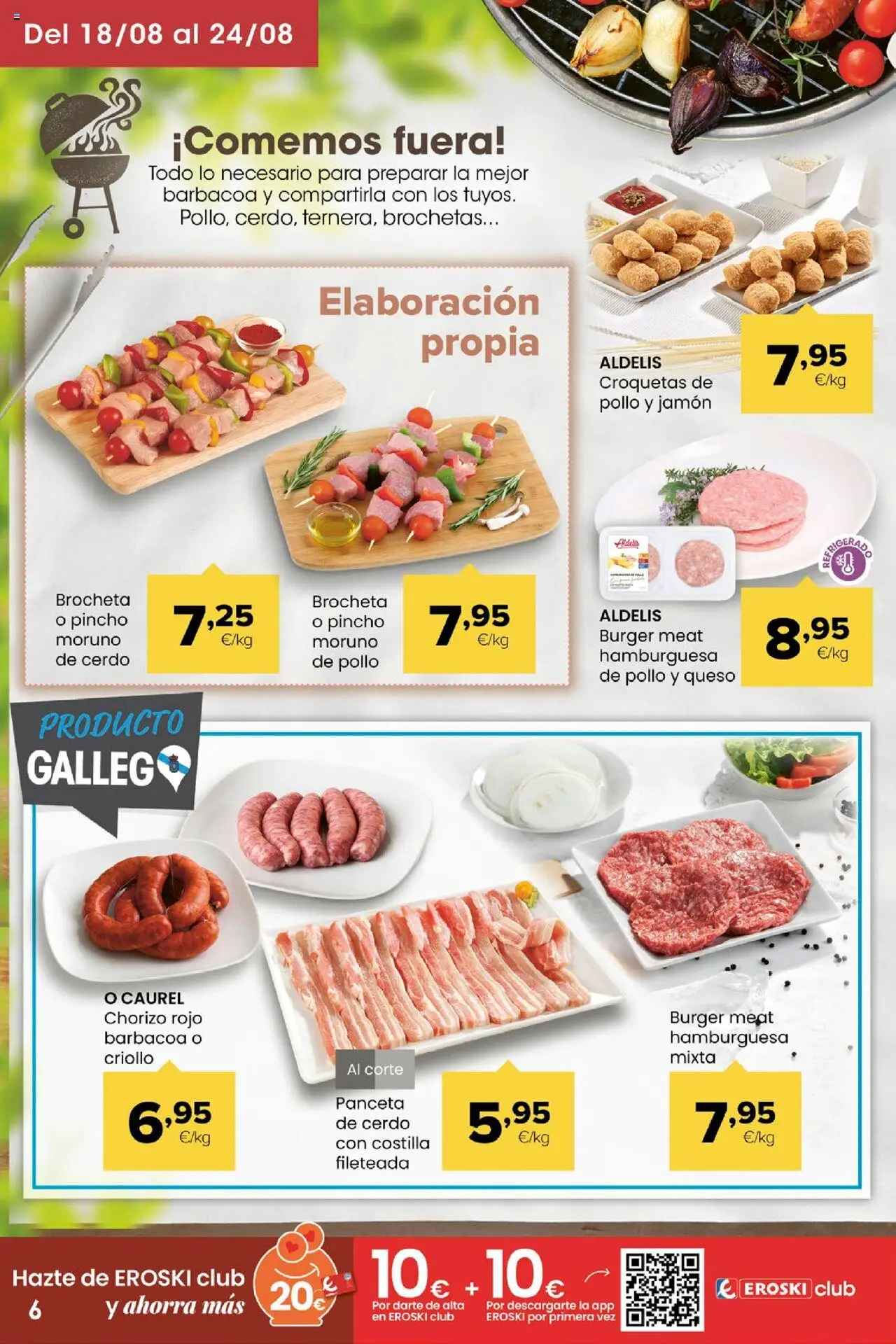 Eroski - Miramos por ti │ válido desde el 14.08.2025 | Página: 6 | Productos: Queso, Ηλεκτρικός φούρνος, Barbacoa, Croquetas