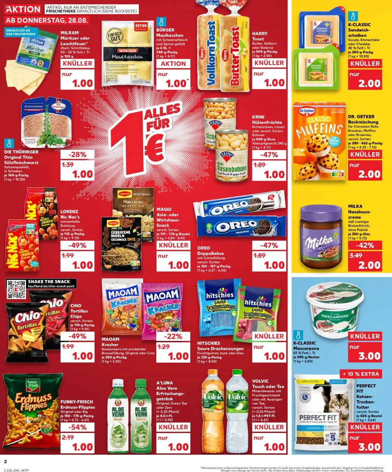 Kaufland prospekt Hamburg	 - gültig ab dem 28.08.2025 | Seite: 2 | Produkte: Volvic touch, Mineralwasser, Chio tortillas, Nudeln