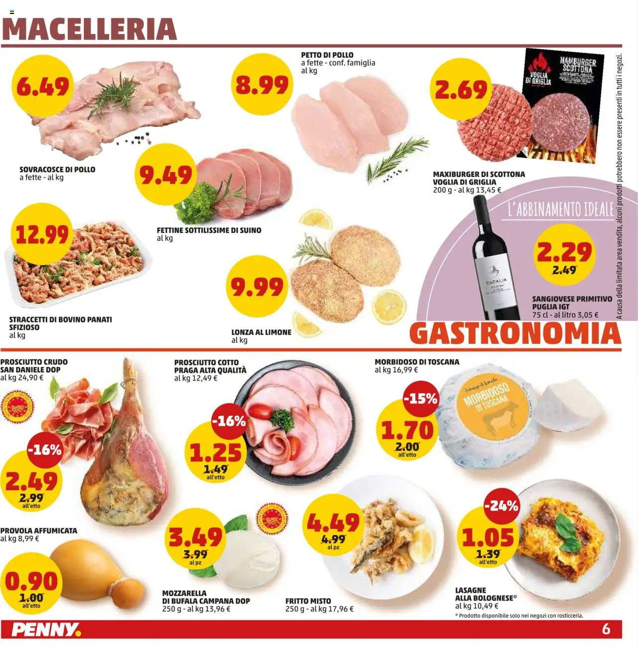 Volantino PENNY del 28.08.2025 | Pagina: 6 | Prodotti: Prosciutto Cotto, Suino, Limone, Provola