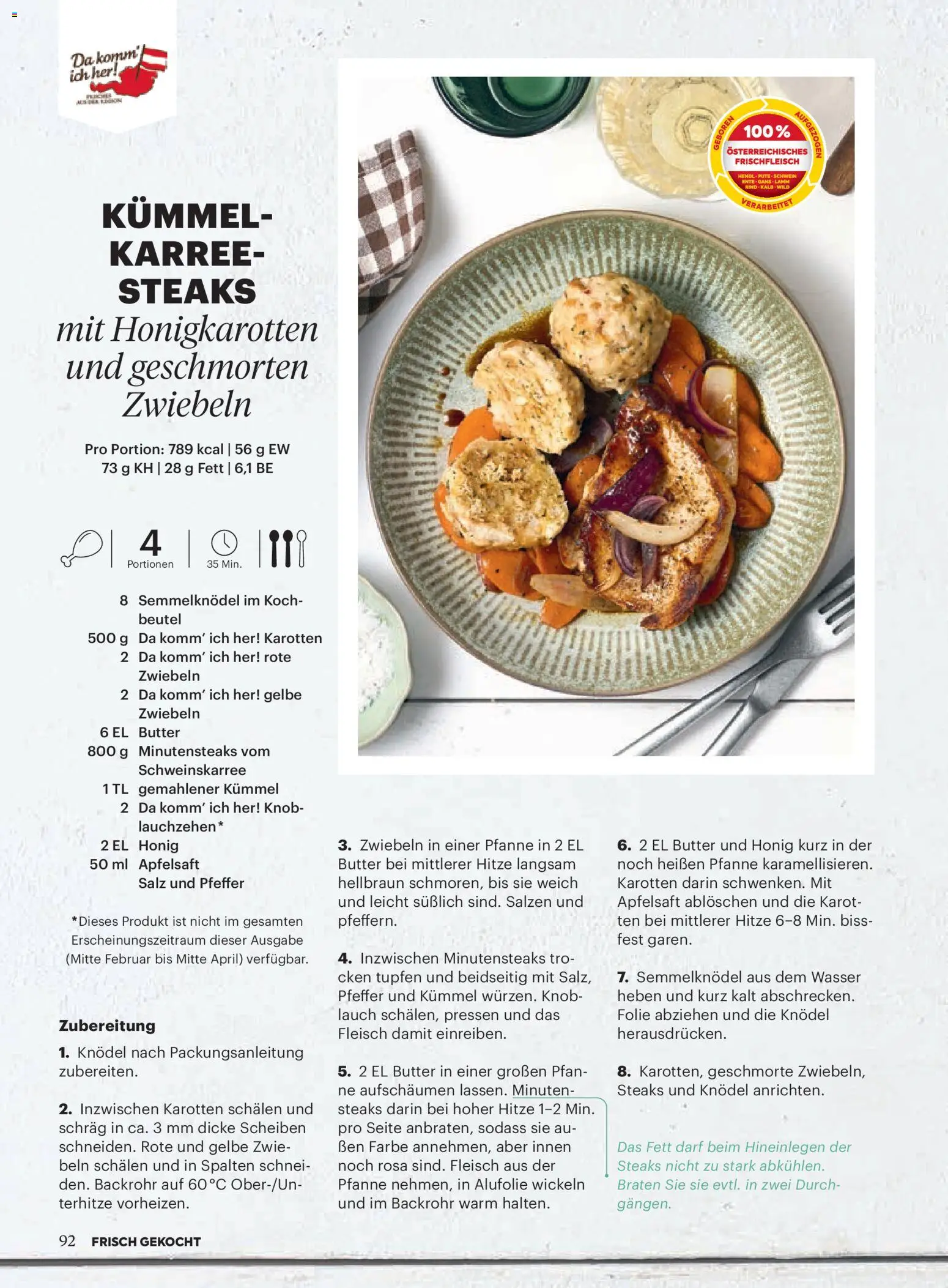 Billa  Frisch Gekocht gültig ab 01.03.2026 | Seite: 90 | Produkte: Zwiebeln, Salz, Planche de surf, Butter