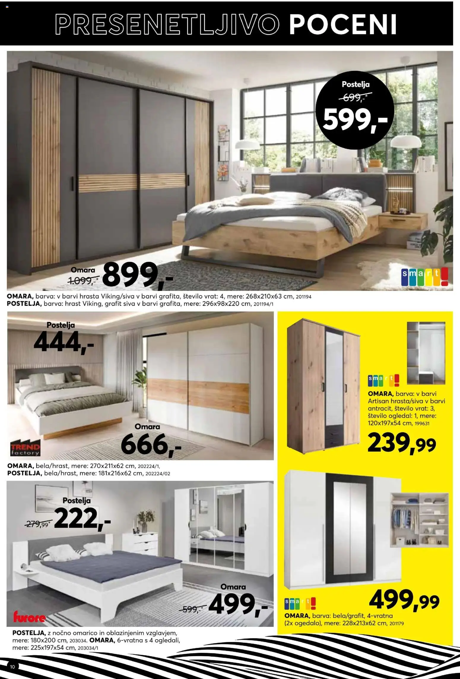 Novi Dipo katalog ponudbe – veljaven od 22.10.2025 | Stran: 10 | Izdelki: Postelja, Omara, Barva