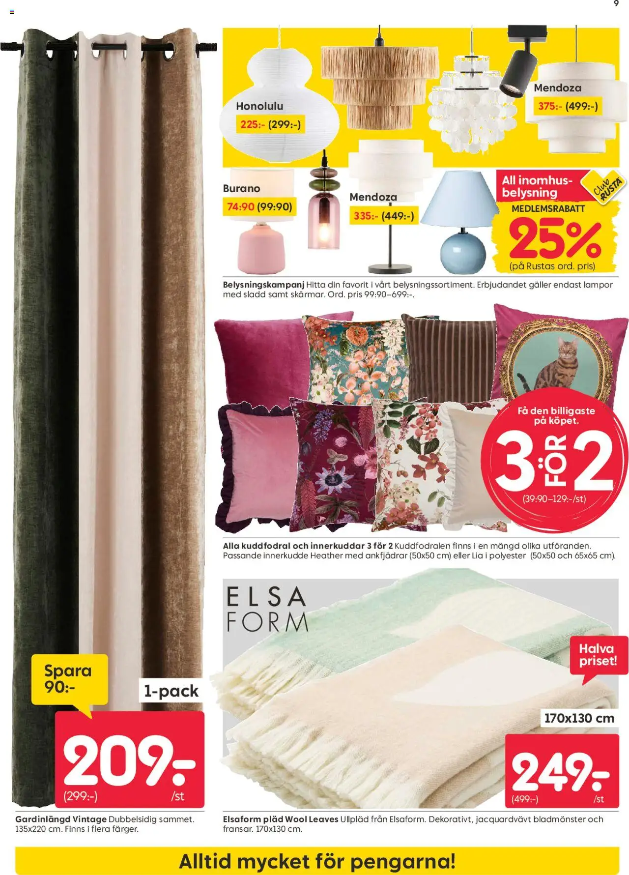 Rusta reklamblad aktuell från 25.08.2025 | Sida: 9 | Produkter: Pläd, Galler, Sladd