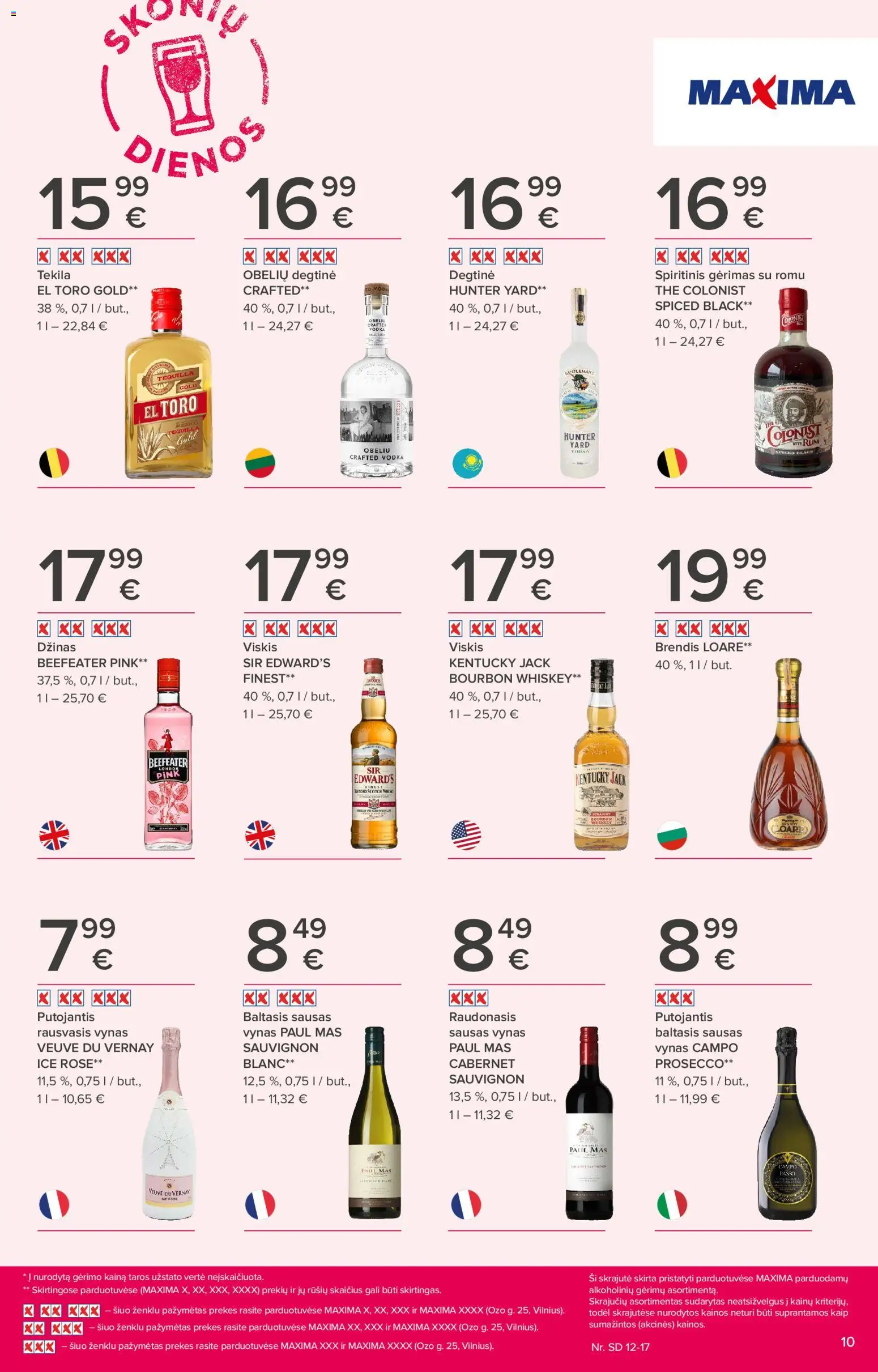 MAXIMA akcijos nuo 11.12.2025 | Puslapis: 10 | Prekių: Degtinė, Viskis, Vynas, Džinas