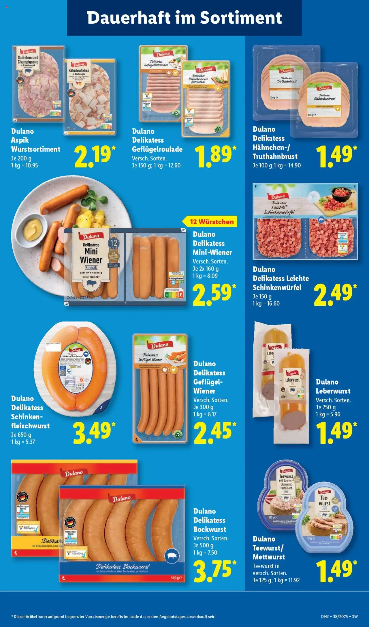 Lidl Prospekt Kornwestheim – gültig ab 15.09.2025 | Seite: 13 | Produkte: Champignons, Wurst, Schinken, Tee