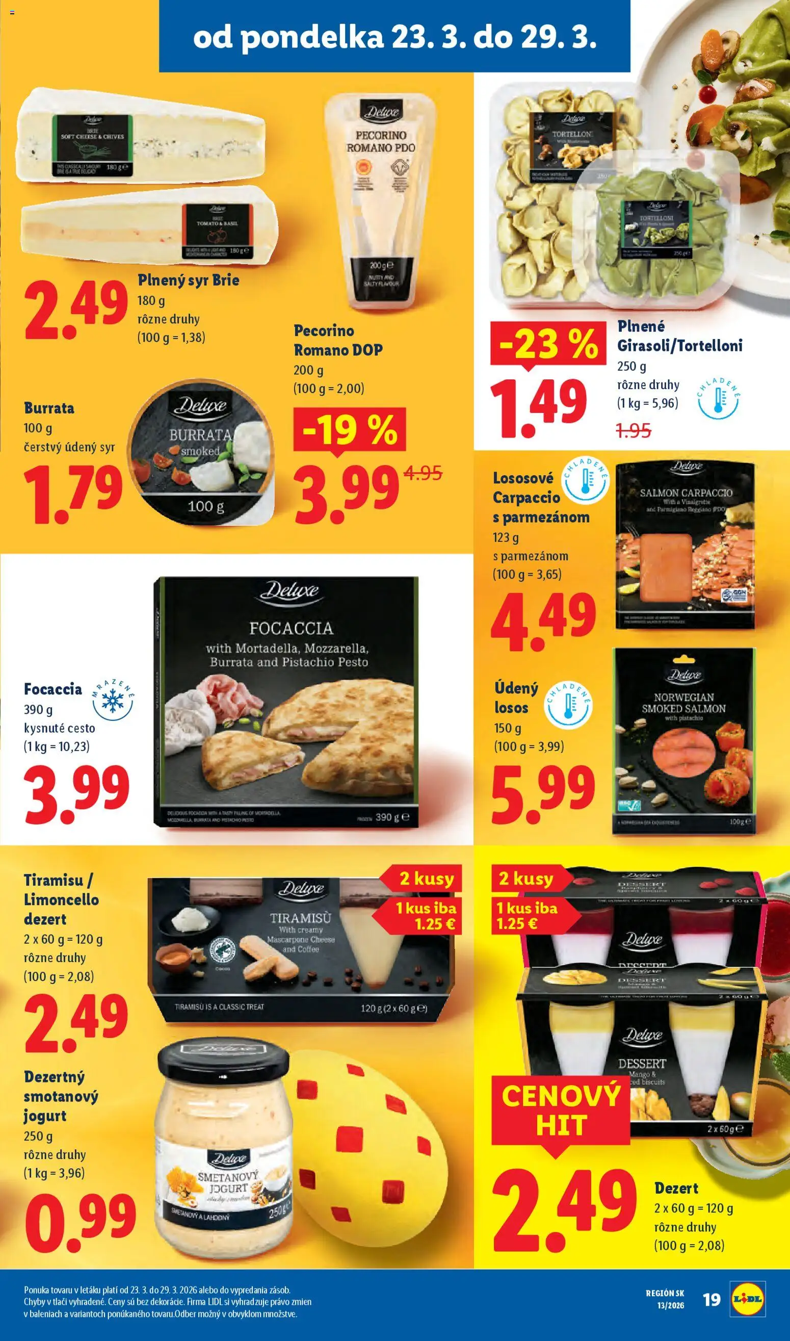 Nové Lidl akcie – leták je platný od 23.03.2026 | Strana: 21 | Produkty: Syr, Jogurt, Losos, Mango