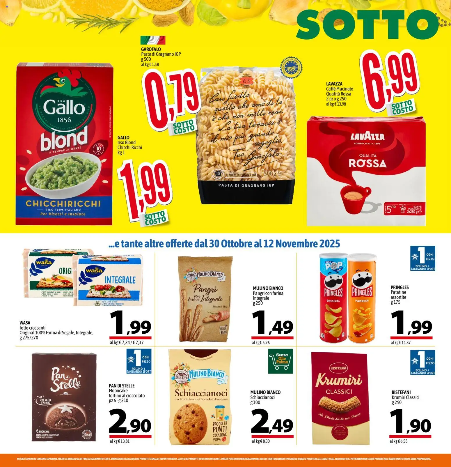 Volantino A&O del 30.10.2025 | Pagina: 6 | Prodotti: Riso, Patatine, Olio, Macinato