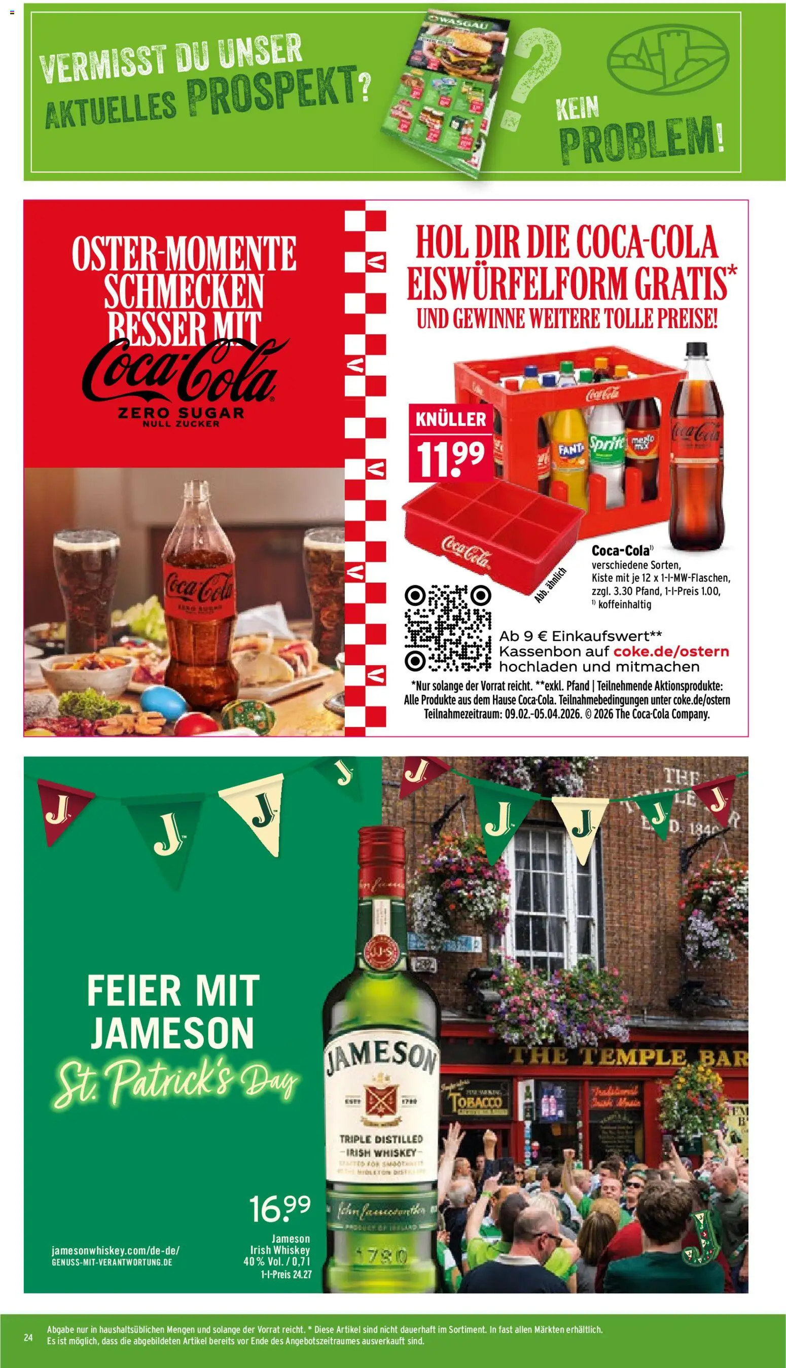 Wasgau Prospekt 	 – gültig ab 16.03.2026 | Seite: 24 | Produkte: Coca cola, Cola, Jameson, Zucker