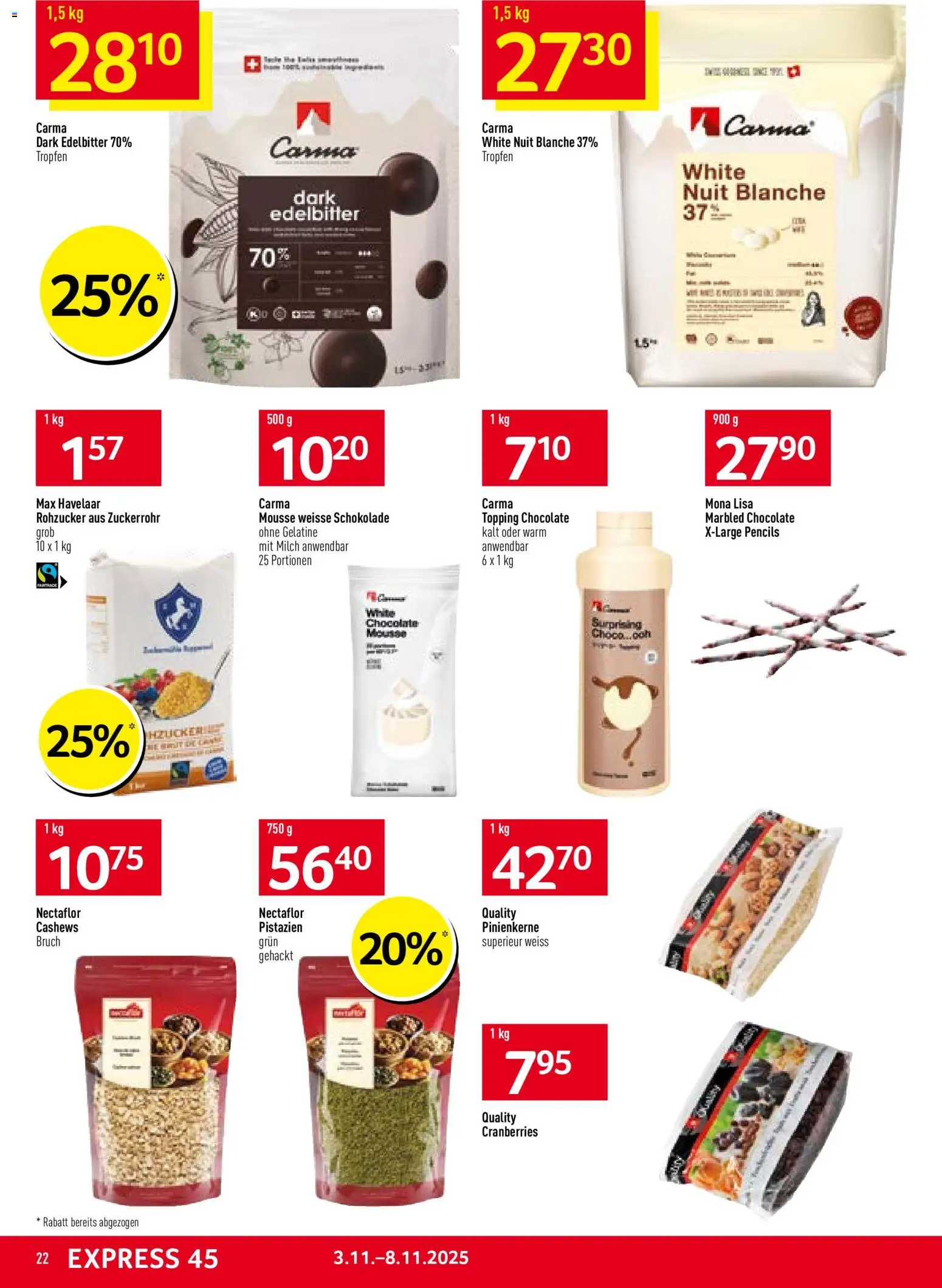 Prodega Aktionen – gültig ab 03.11.2025 | Seite: 22 | Produkte: Milch, Schokolade