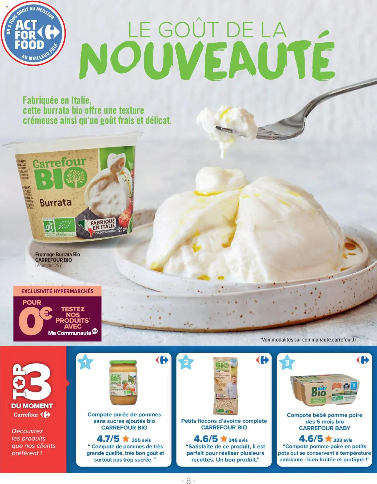 {H1} | Page: 8 | Produits: Flocons, Flocons d’avoine, Pomme, Pommes