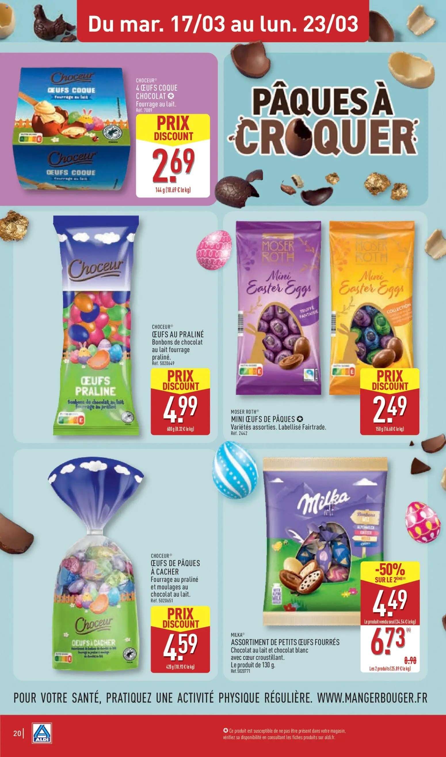 {H1} | Page: 22 | Produits: Lait, Œufs, Chocolat, Bonbons