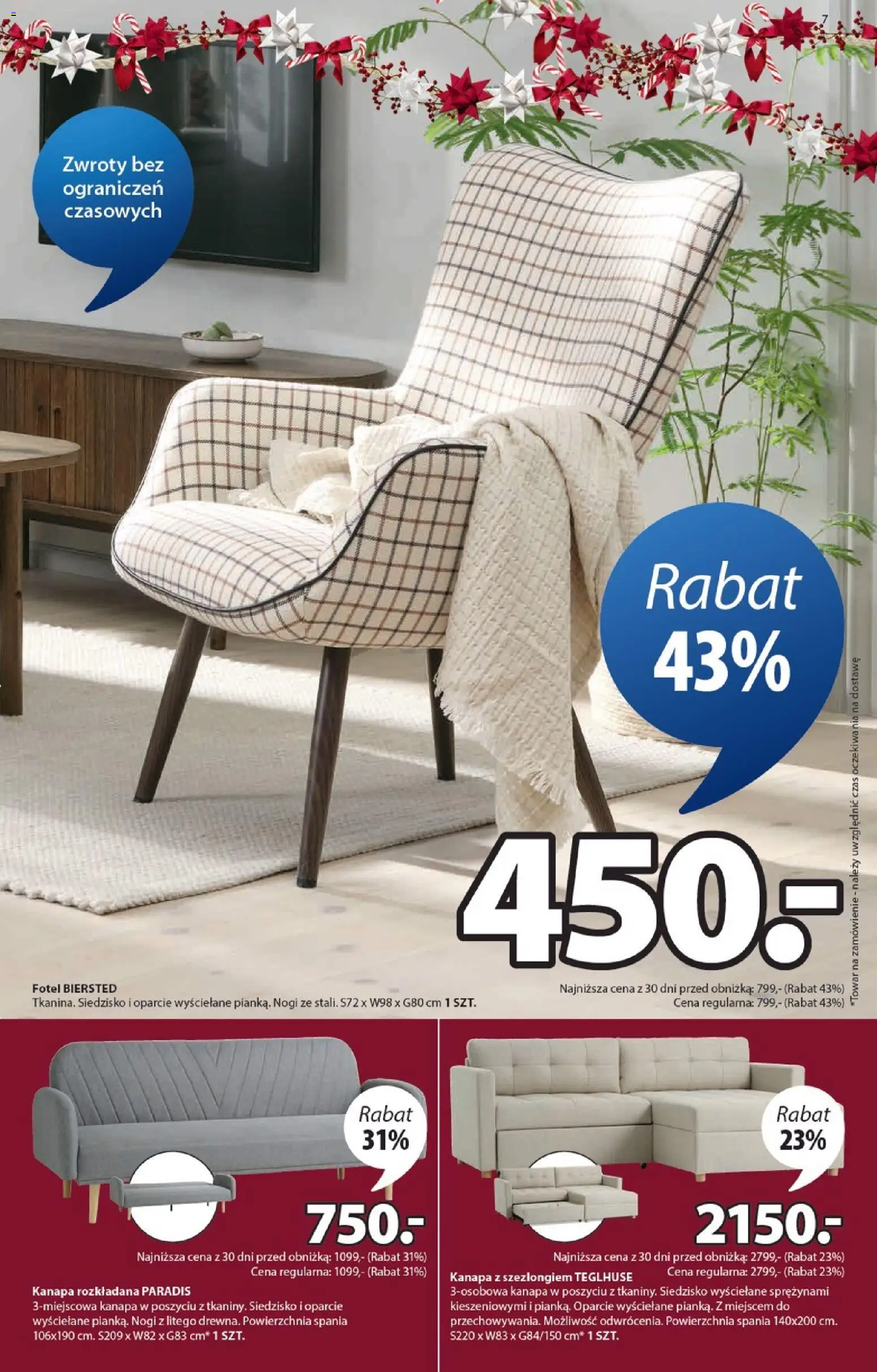 JYSK Gazetka od 10.12.2025 | Strona: 7 | Produkty: Fotel, Kanapa