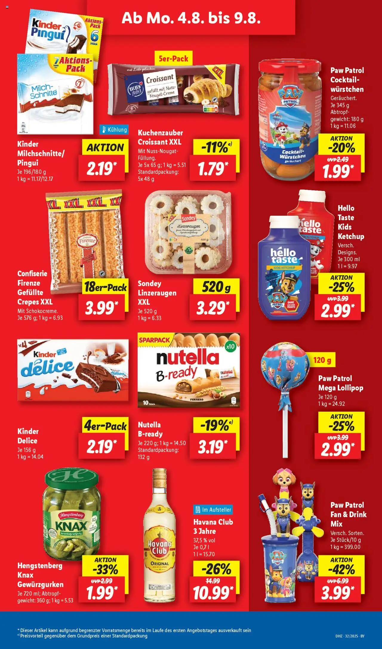 Lidl Prospekt München - gültig ab dem 04.08.2025 | Seite: 19 | Produkte: Havana club, Milch, Nutella, Zucker