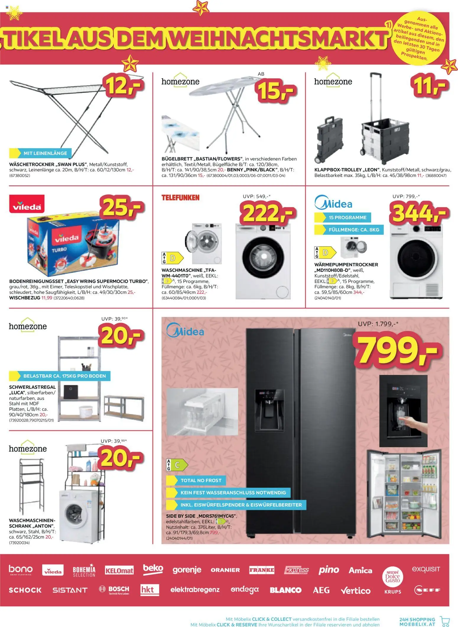 Möbelix Räumungs-Verkauf gültig ab 22.12.2025 | Seite: 19 | Produkte: Waschmaschine, Schrank