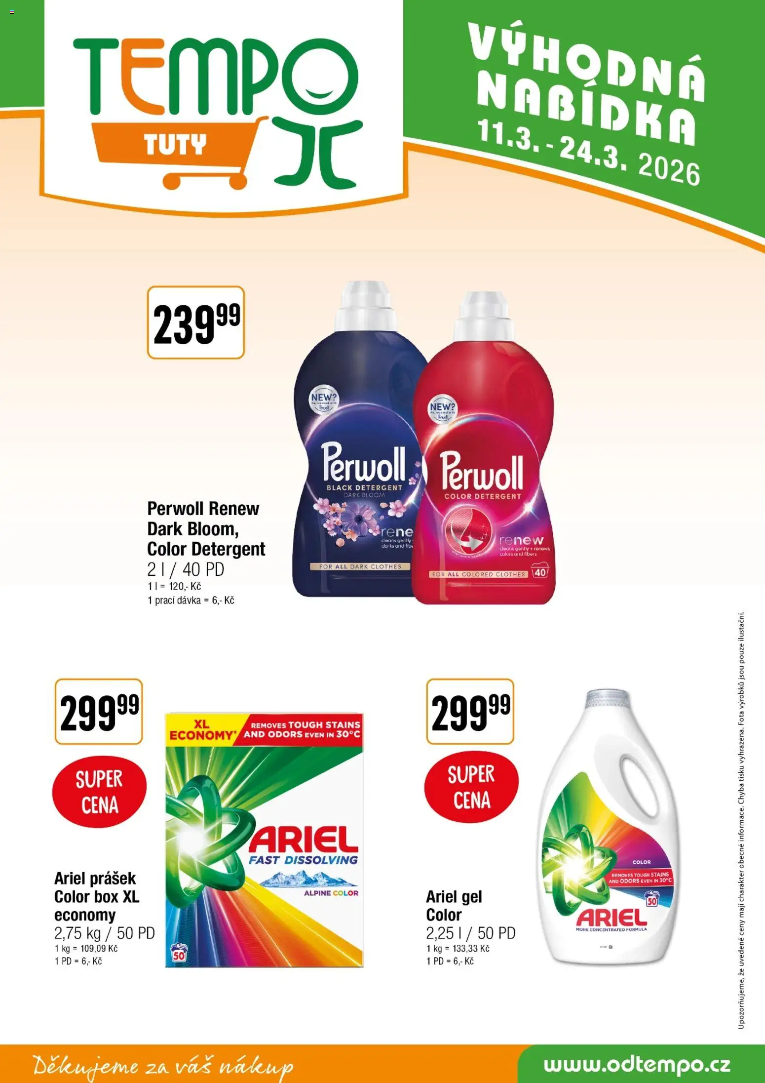 Tempo leták - Tuty od 11.03.2026 | Strana: 17 | Produkty: Perwoll Black, Box, Ariel, Perwoll