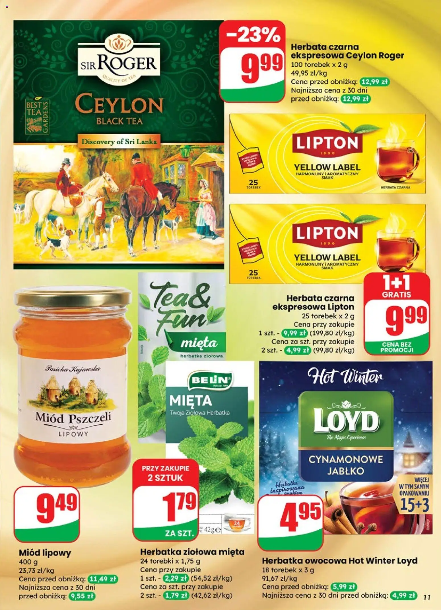 Dino Gazetka od 29.10.2025 | Strona: 11 | Produkty: Miód, Mięta, Herbata, Torebki