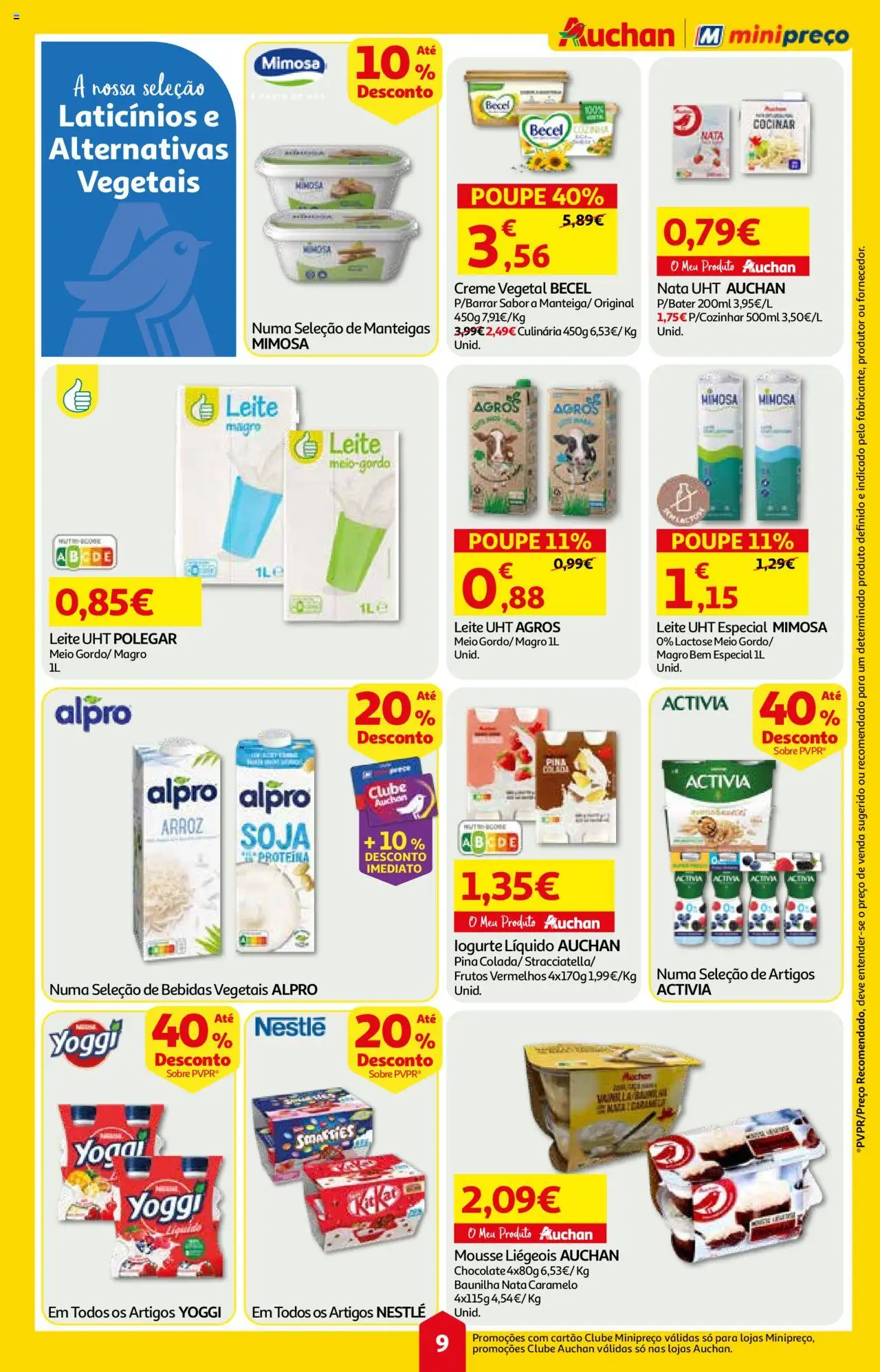 Auchan folheto │ válido de 07.08.2025 | Página: 9 | Produtos: Soja, Chocolate, Nata, Creme