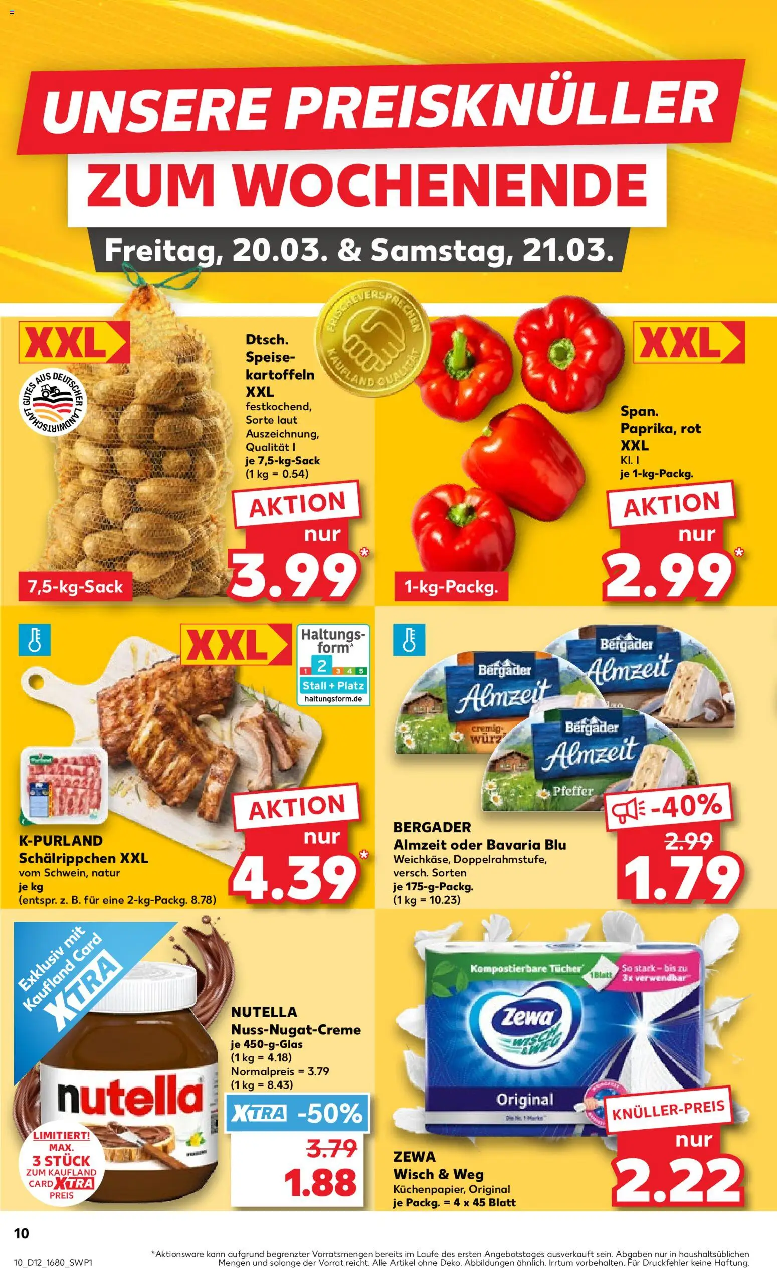 Kaufland Prospekt Speyer	 – gültig ab 19.03.2026 | Seite: 10 | Produkte: Zewa, Nutella, Kartoffeln, Pfeffer