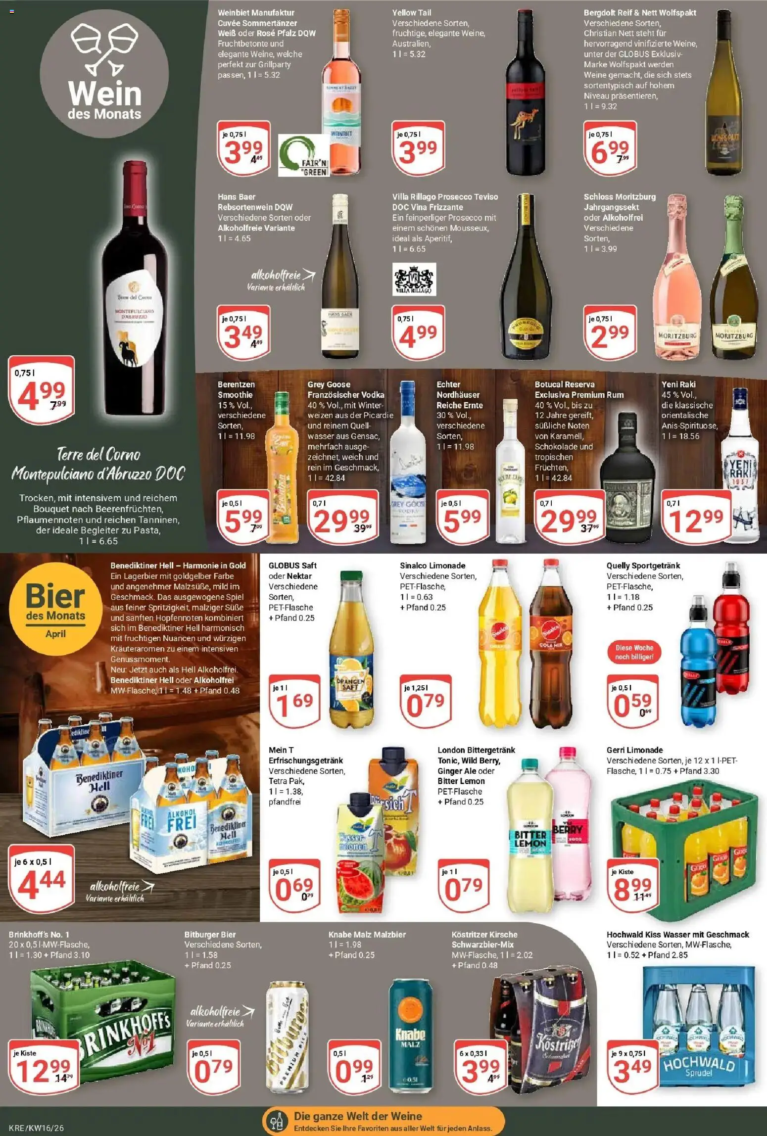 Globus Prospekt Krefeld	 – gültig ab 12.04.2026 | Seite: 19 | Produkte: Spiel, Kostritzer, Bier, Prosecco