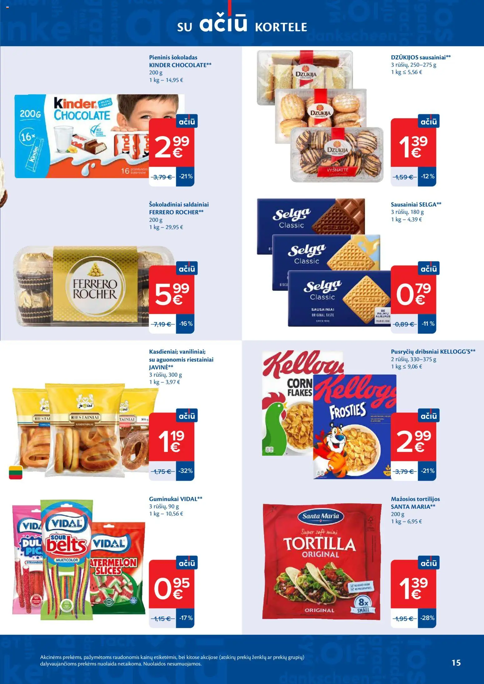 MAXIMA akcijos nuo 14.04.2026 | Puslapis: 15 | Prekių: Sausainiai, Šokoladas, Saldainiai, Dribsniai