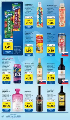 Tesco Hypermarket - leták │ platný od 23.07.2025 | Strana: 24 | Produkty: Šariš, Gin, Fernet, Mango
