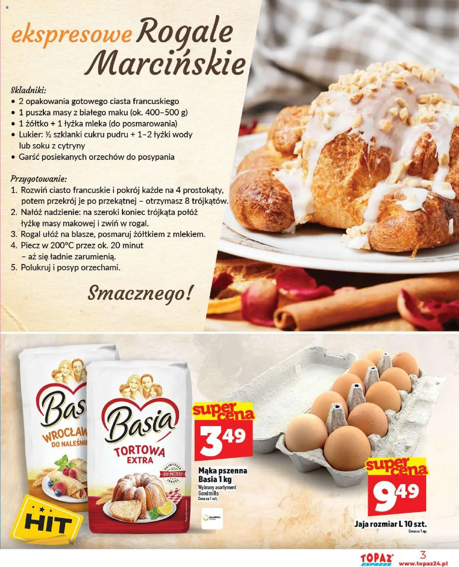 Topaz Gazetka - Express od 06.11.2025 | Strona: 3 | Produkty: Ciasto francuskie, Ciasto, Cytryny, Jaja