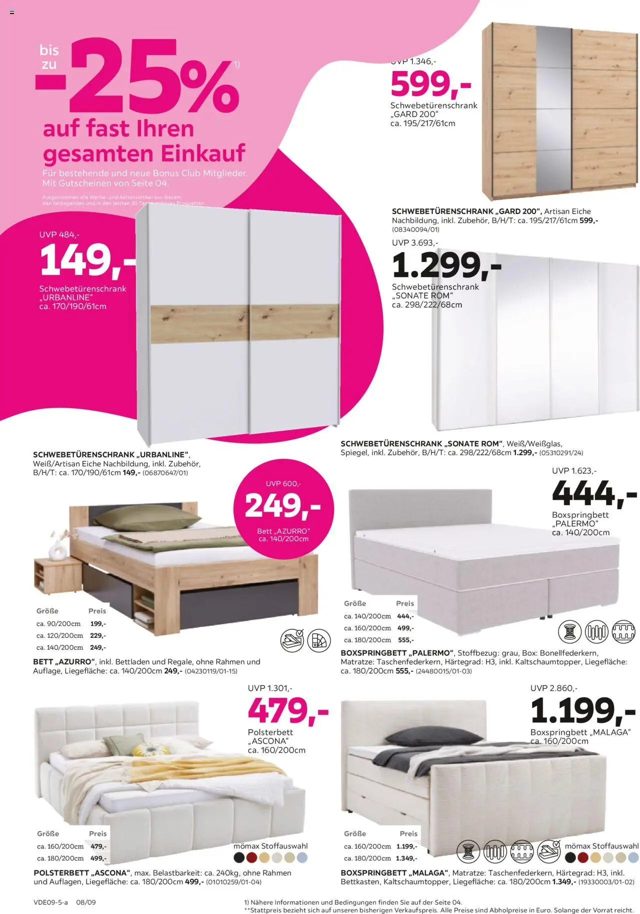 Mömax Prospekt 	 - gültig ab dem 25.08.2025 | Seite: 8 | Produkte: Bett, Boxspringbett, Polsterbett, Box
