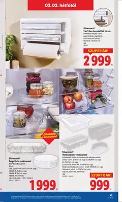 Lidl Akciós újság - amely érvényes a következő dátumtól: 29.01.2026 | Oldal: 43 | Termékek: Hűtőszekrény, Játékok, Rendszerező, Doboz