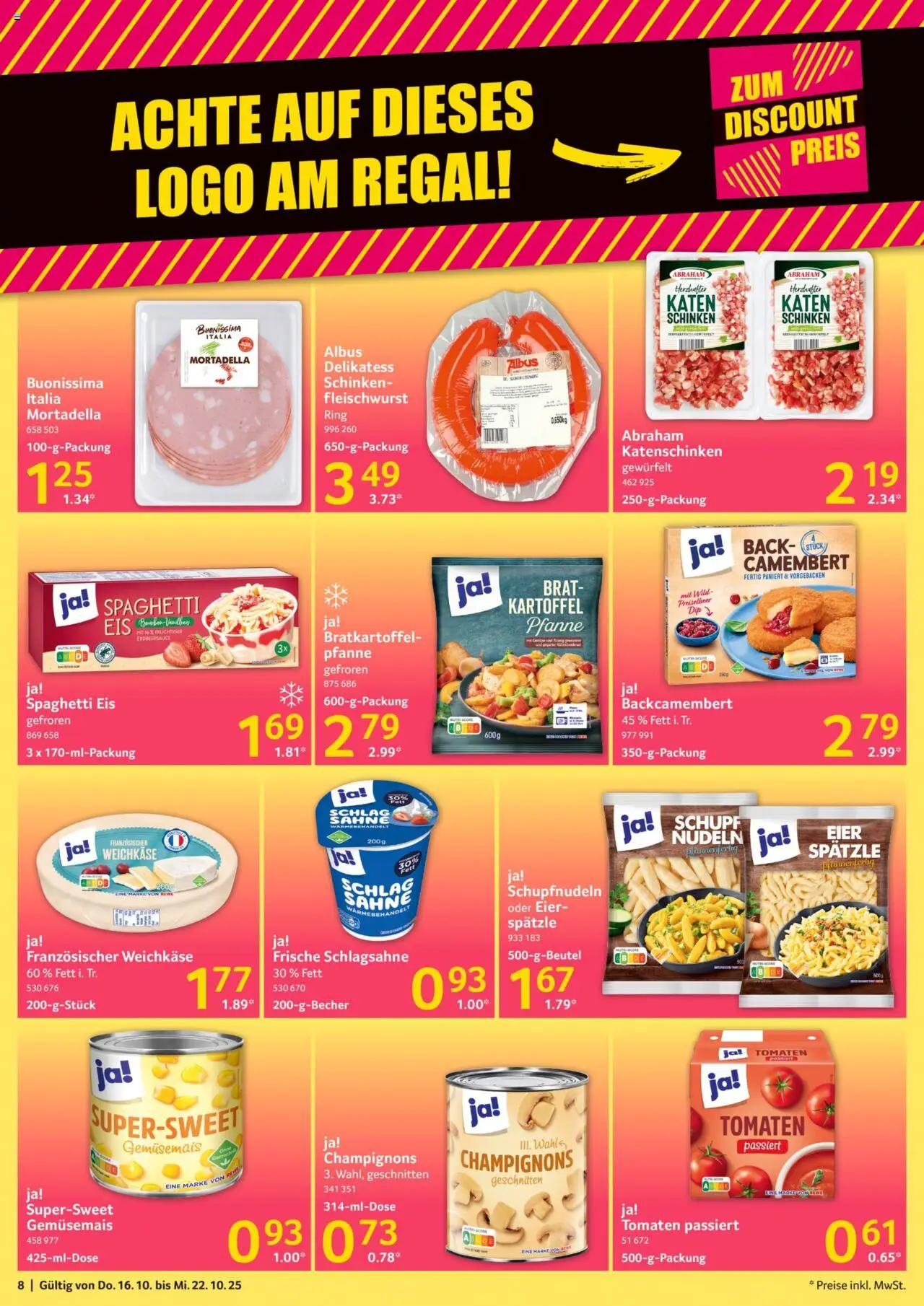 Selgros Prospekt 	 – gültig ab 16.10.2025 | Seite: 8 | Produkte: Schlagsahne, Tomaten, Nudeln, Sahne