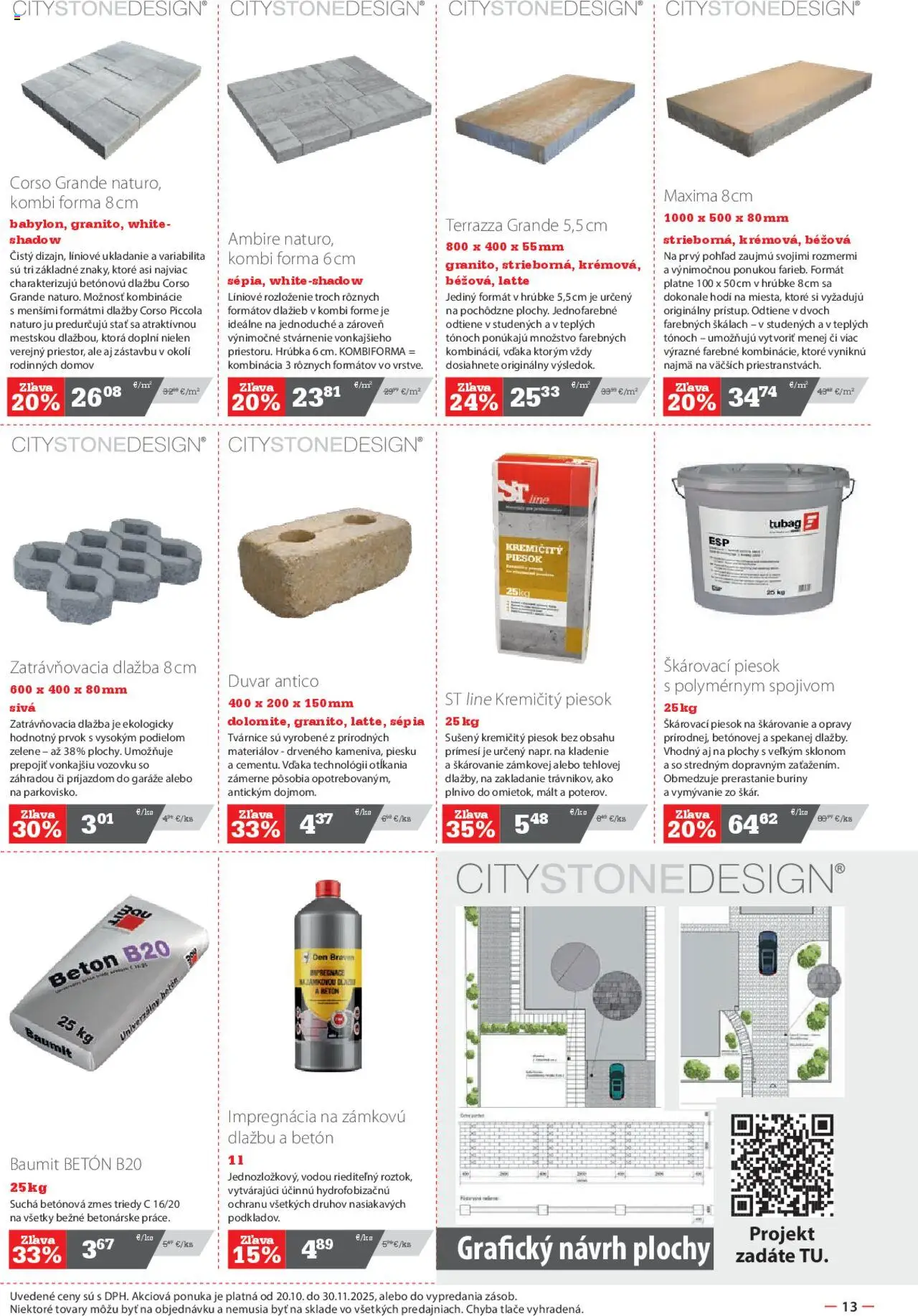 Nové STAVMAT STAVEBNINY akcie – leták je platný od 20.10.2025 | Strana: 13 | Produkty: Dlažba
