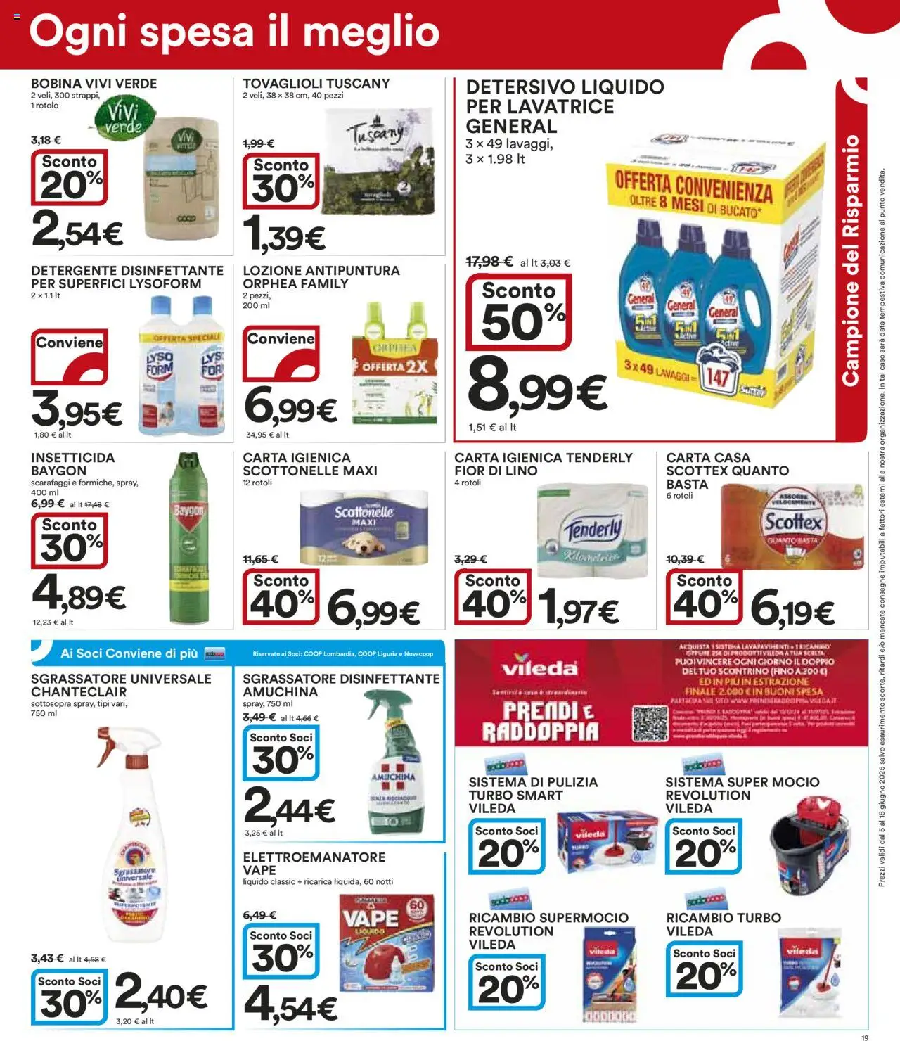 Volantino Ipercoop del 05.06.2025 | Pagina: 19 | Prodotti: Mocio, Lavatrice, Data, Insetticida