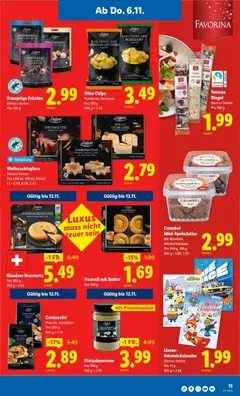 Lidl Aktionen ab 06.11.2025 gültig | Seite: 15 | Produkte: Butter, Schokolade, Himbeere, Apple