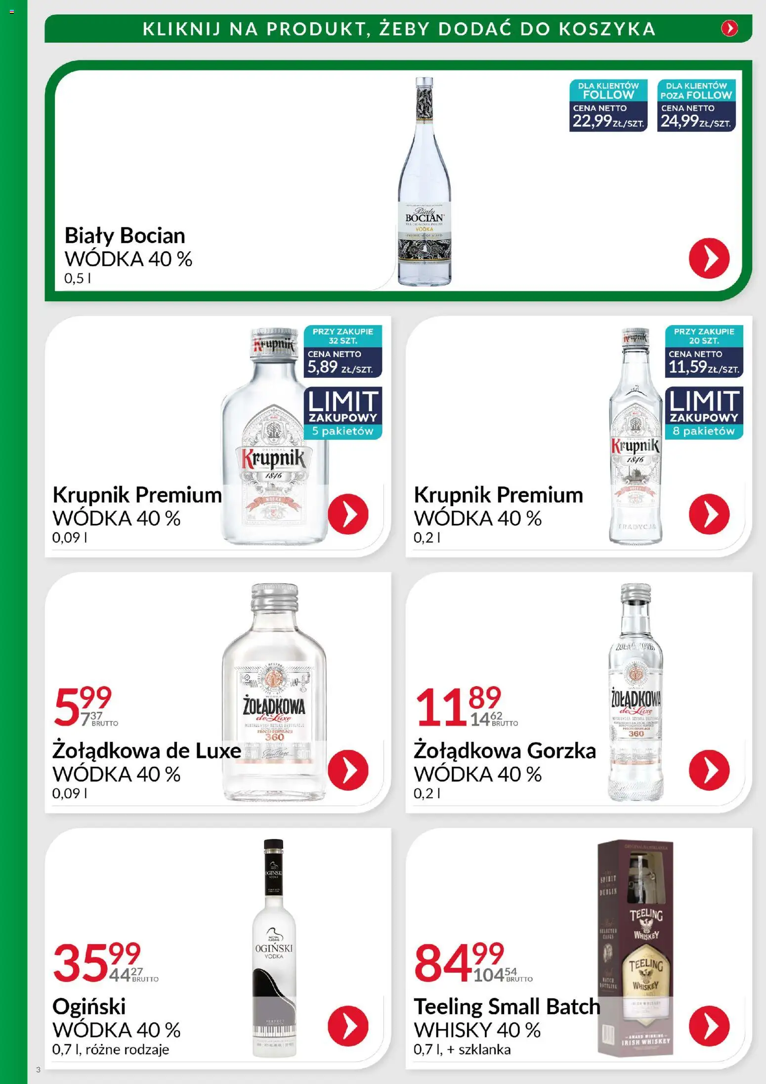 Eurocash Gazetka - Alko Szał od 11.12.2025 | Strona: 3 | Produkty: Szklanka, Ogiński, Vodka, Wódka