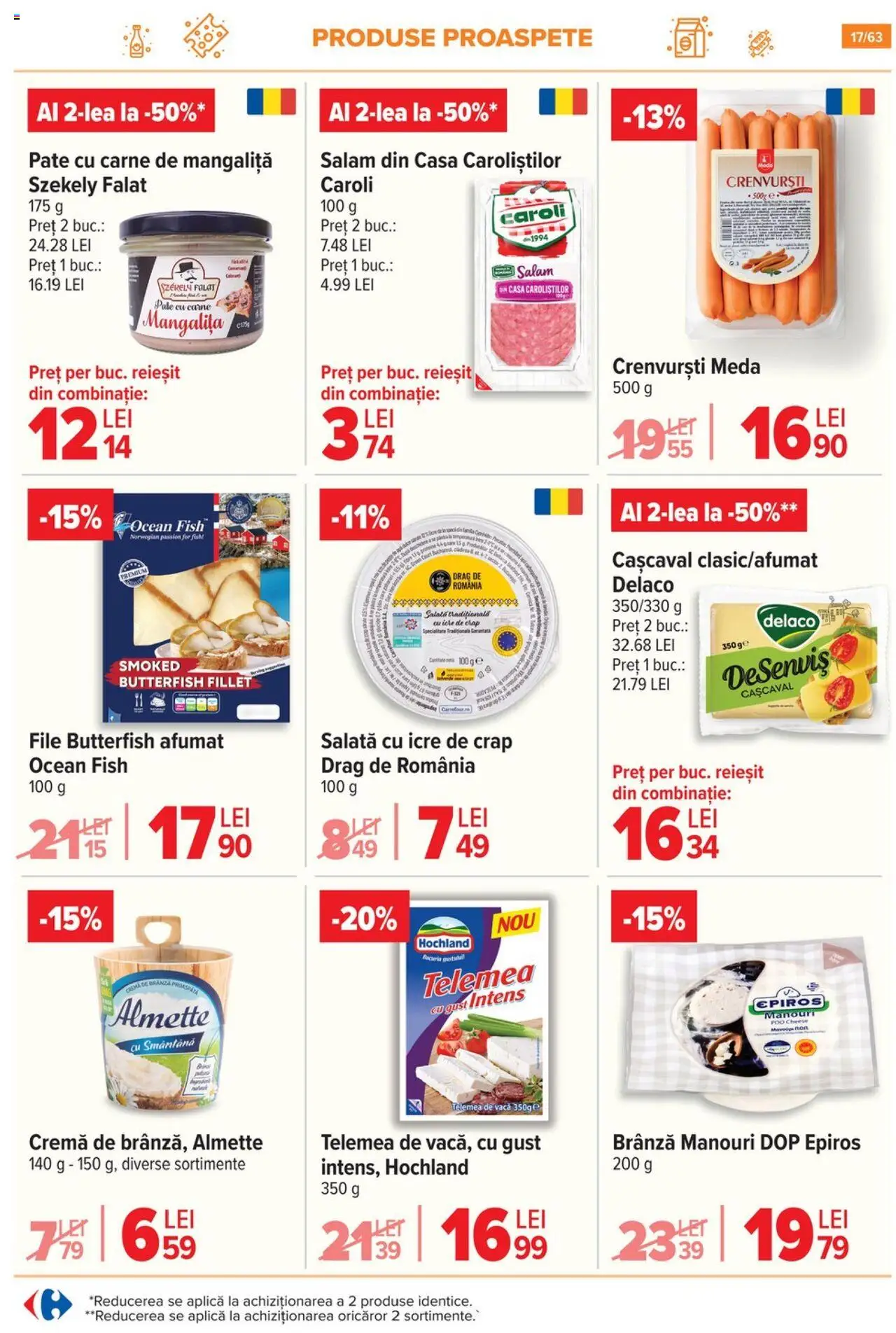 Noul catalog Carrefour – valabil de la 17.09.2025 | Pagină: 17 | Produse: Cașcaval, Crenvurști, Cremă, Salam