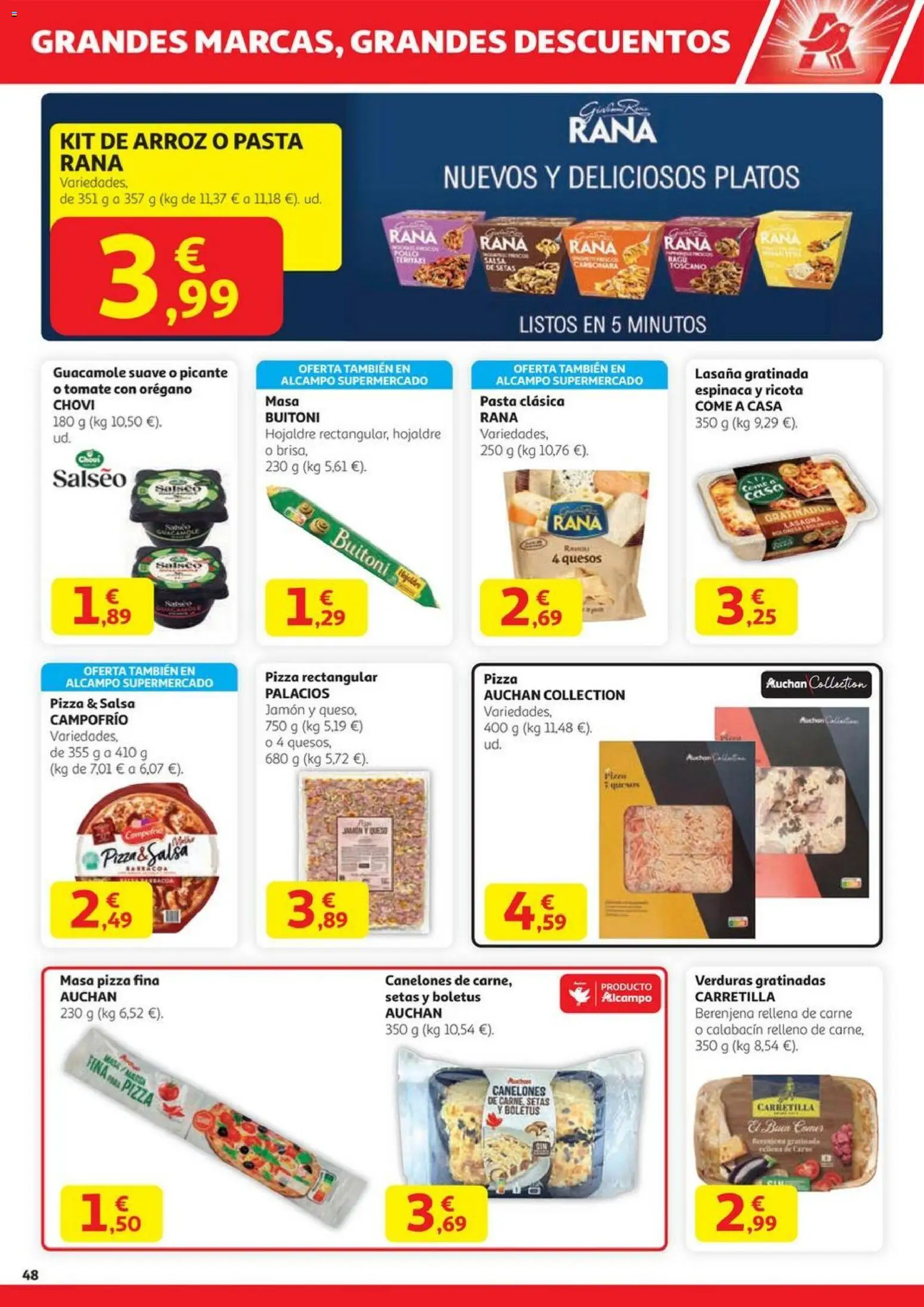Alcampo - HG Madrid Unificado  │ válido desde el 23.10.2025 | Página: 48 | Productos: Espinaca, Calabacín, Pizza, Arroz