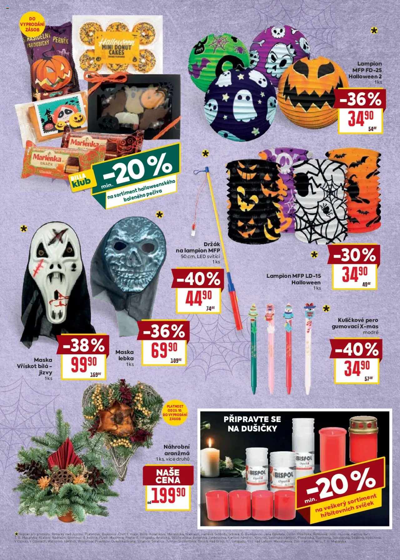 Billa Velký leták od 22.10.2025 | Strana: 15 | Produkty: Donut, Pero, Lampión, Maska