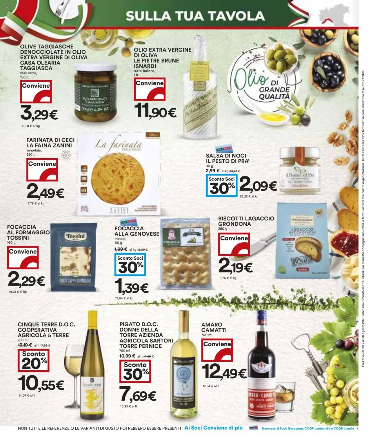 Volantino COOP del 07.08.2025 | Pagina: 7 | Prodotti: Salsa, Formaggio, Data, Olio extra vergine
