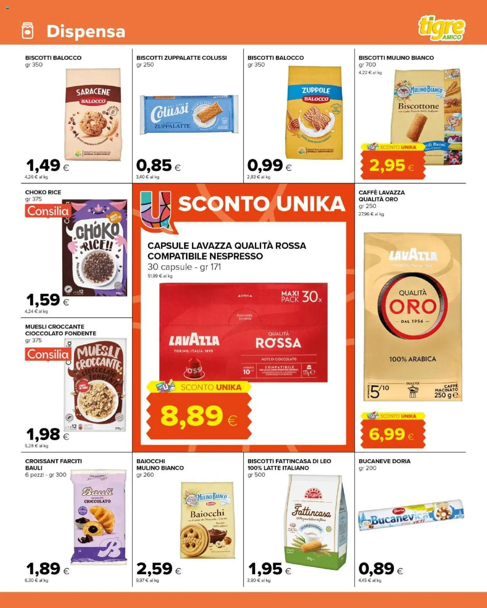 Volantino Tigre del 25.03.2026 | Pagina: 13 | Prodotti: Caffè, Cioccolato, Latte, Lavazza