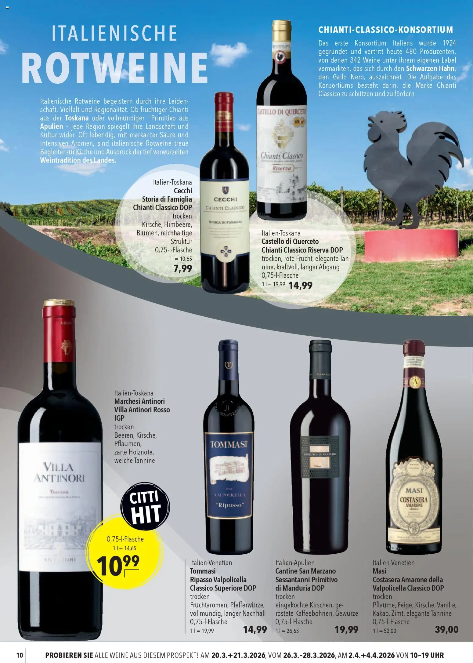CITTI Markt Weine zum Osterfest – gültig ab 18.03.2026 | Seite: 10 | Produkte: Küche, Gewürze, Uhr