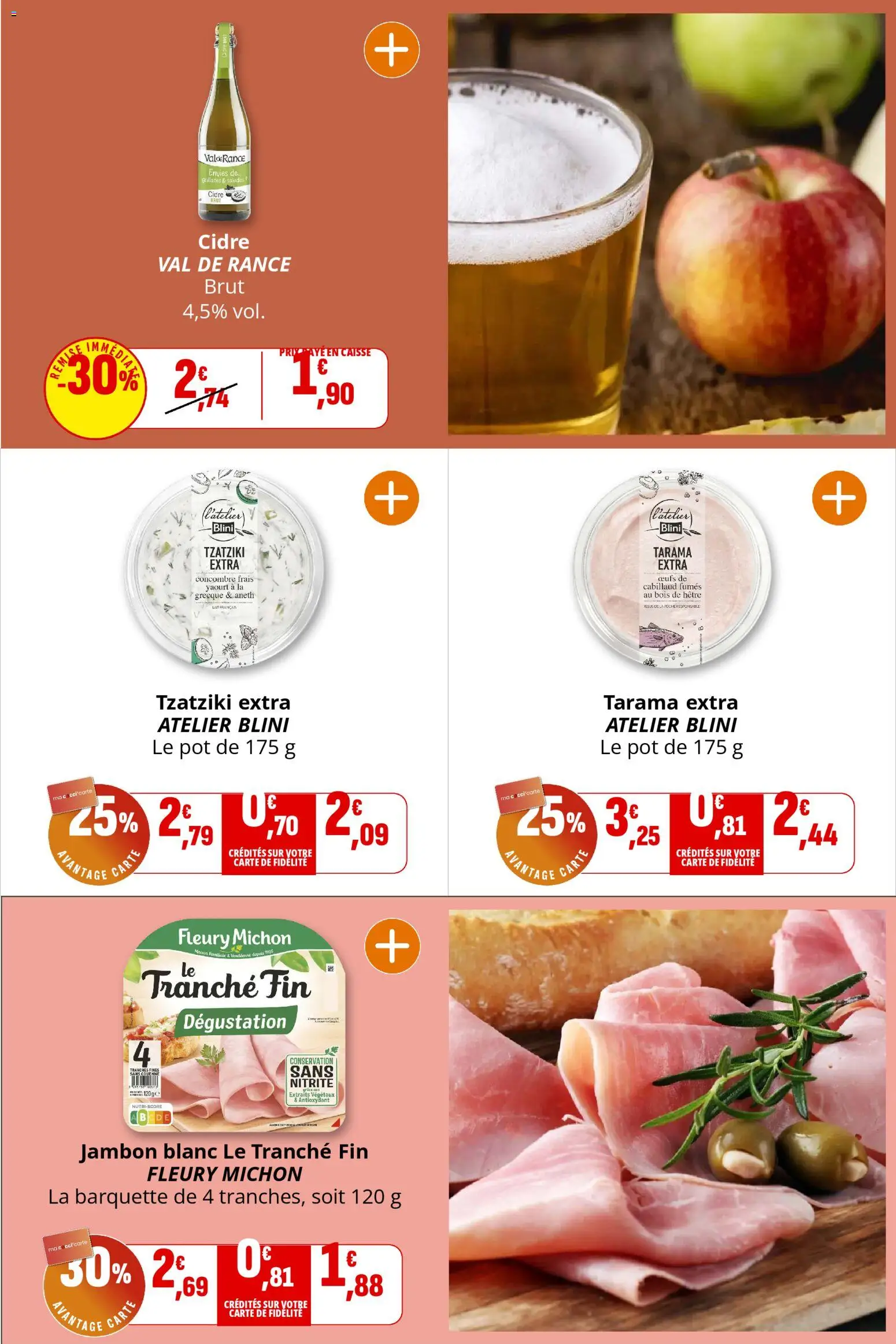 {H1} | Page: 8 | Produits: Concombre, Cidre brut, Tarama, Yaourt