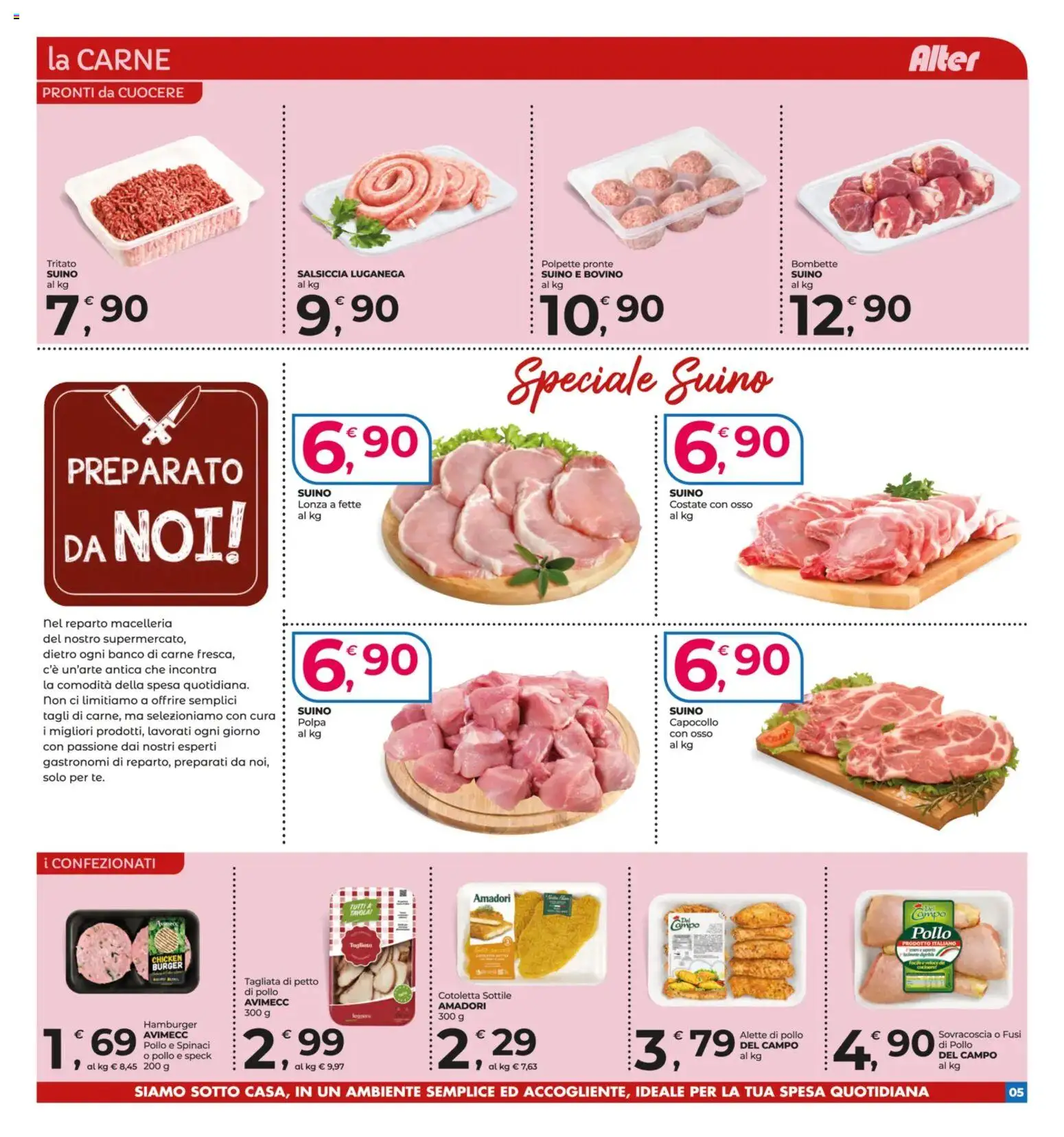 Volantino Alter Discount del 09.01.2026 | Pagina: 5 | Prodotti: Speck, Suino, Salsiccia, Hamburger