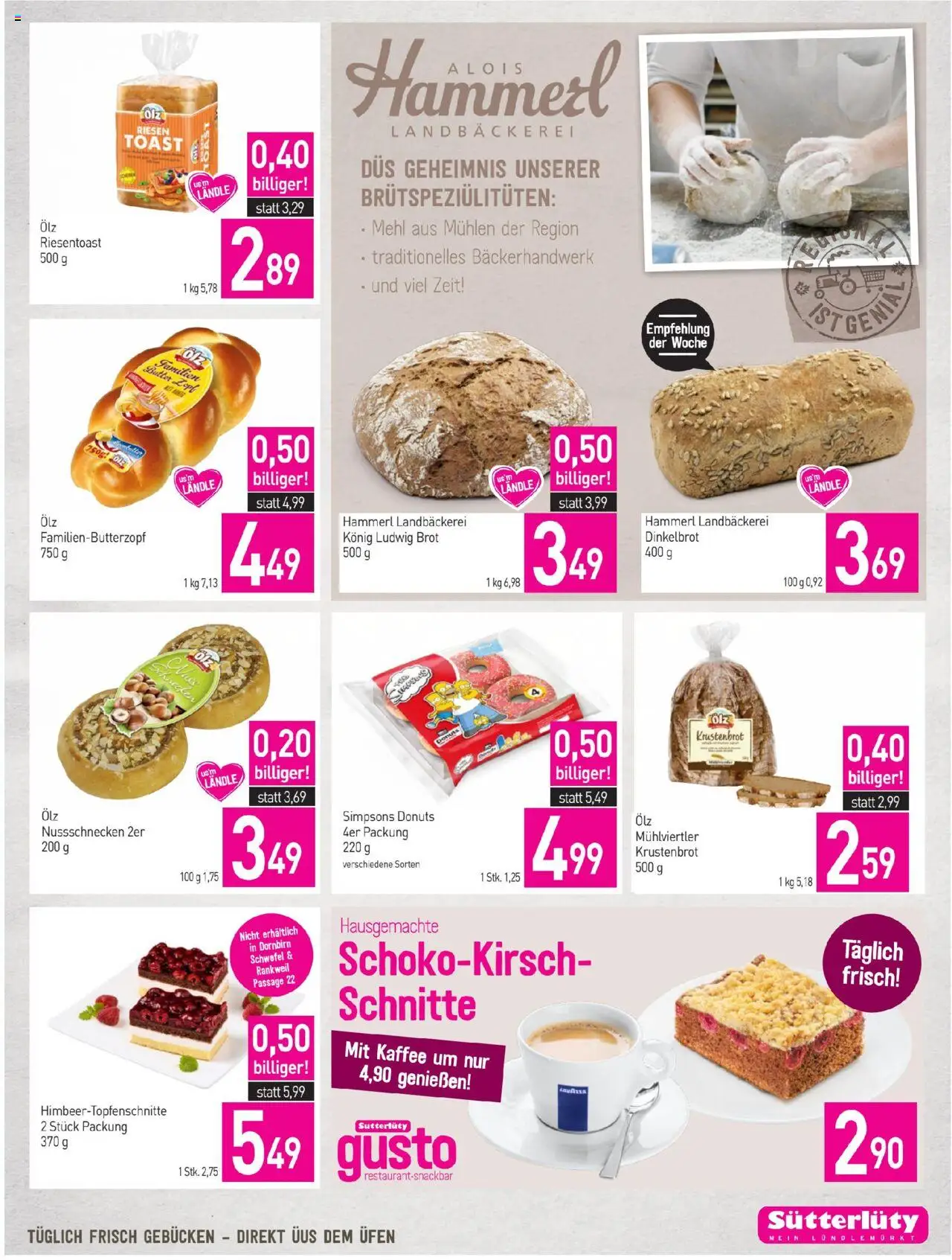 Sutterlüty Flugblatt gültig ab 14.08.2025 | Seite: 15 | Produkte: Butter, Brot, Kaffee