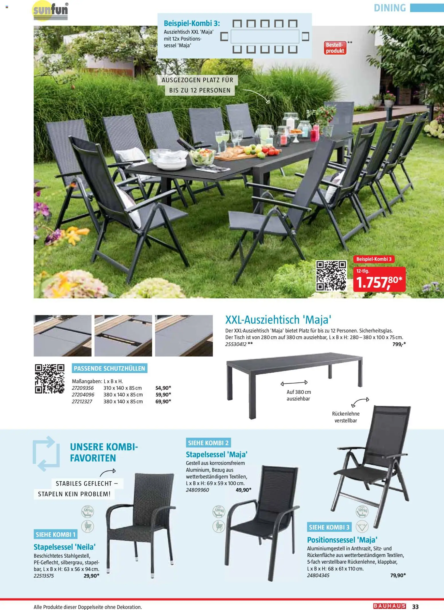 Bauhaus Freizeit im Garten gültig ab 01.05.2026 | Seite: 33 | Produkte: Sessel, Tisch