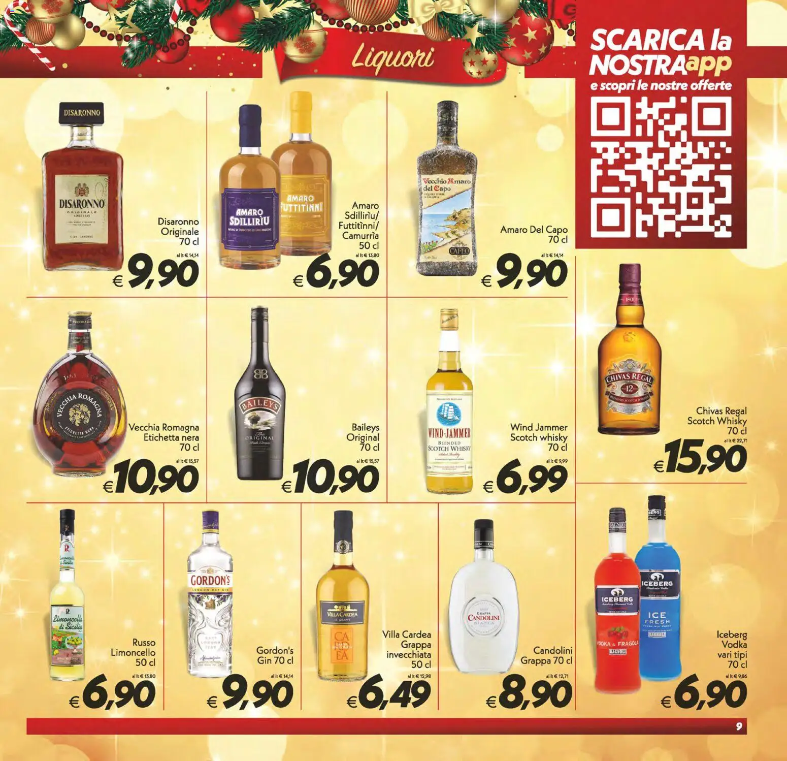Volantino SuperConveniente del 16.12.2025 | Pagina: 9 | Prodotti: Vodka, Whisky, The, Limoncello