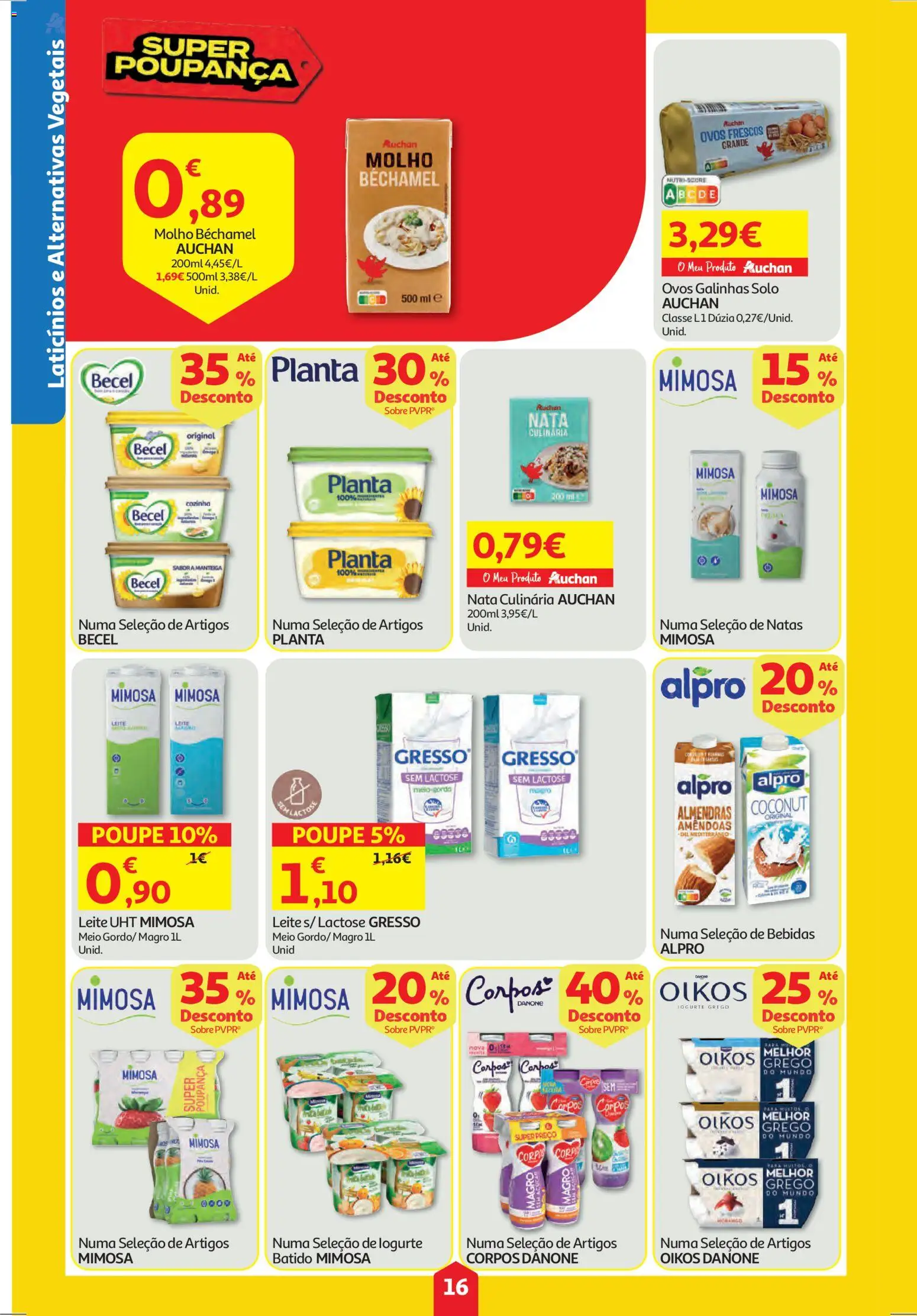 Auchan folheto │ válido de 19.02.2026 | Página: 16 | Produtos: Amêndoas, Manteiga, Iogurte, Ovos
